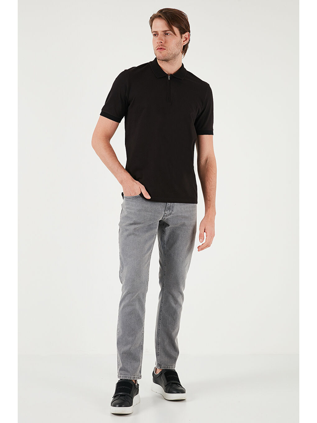 Buratti Gri Pamuklu Regular Fit Normal Bel Boru Paça Erkek Jeans 2201S59PARMA