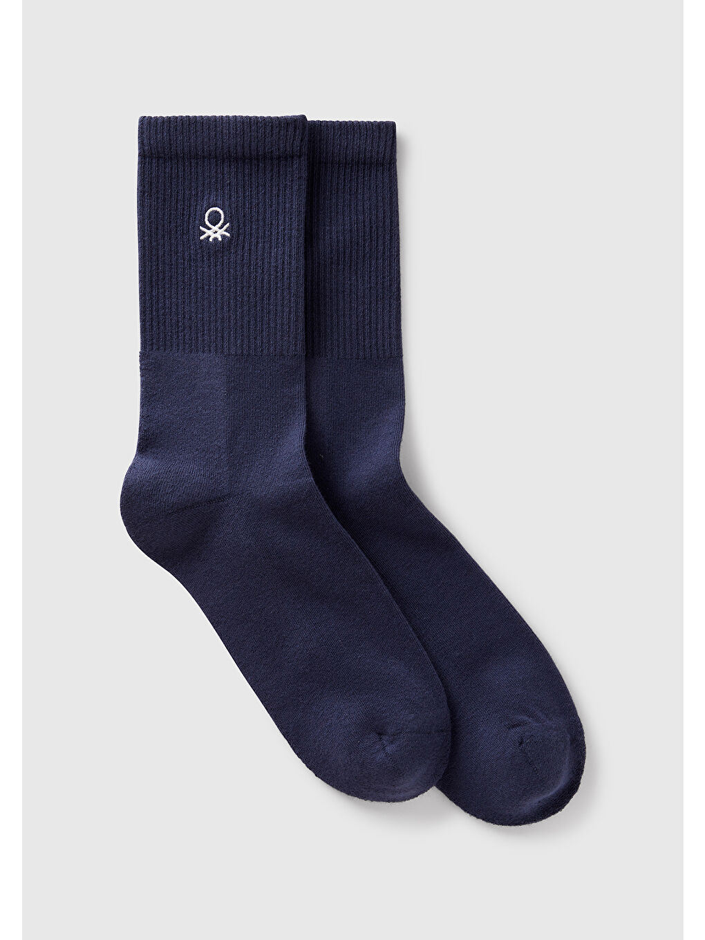 Unisex Lacivert Benetton Logolu Soket Çorap