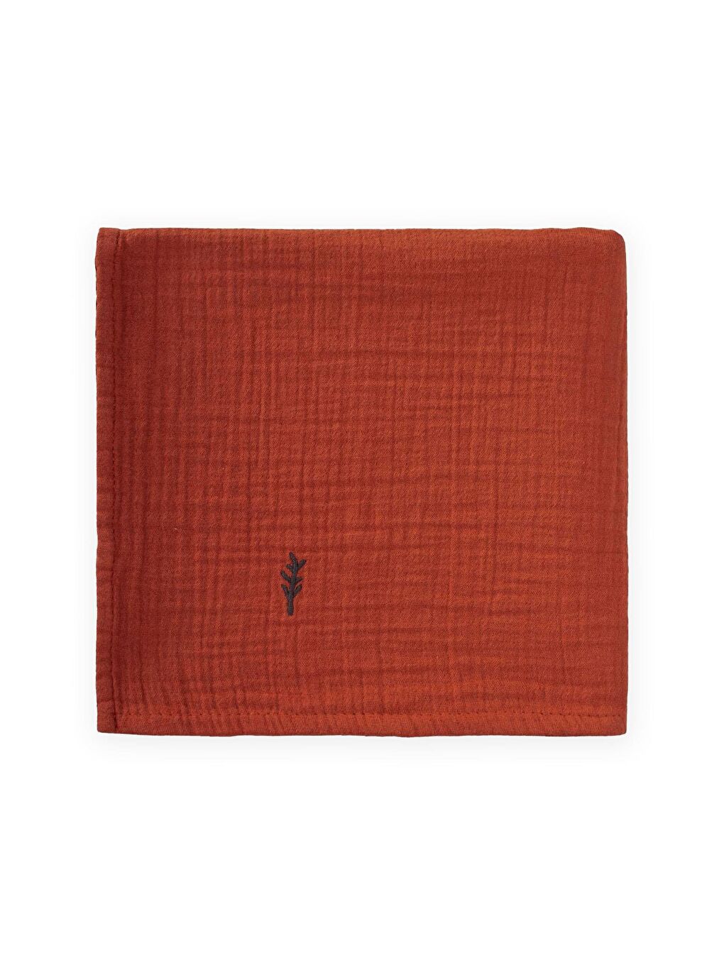 Kahverengi Nakışlı Müslin Battaniye 90X100 Cm Rust