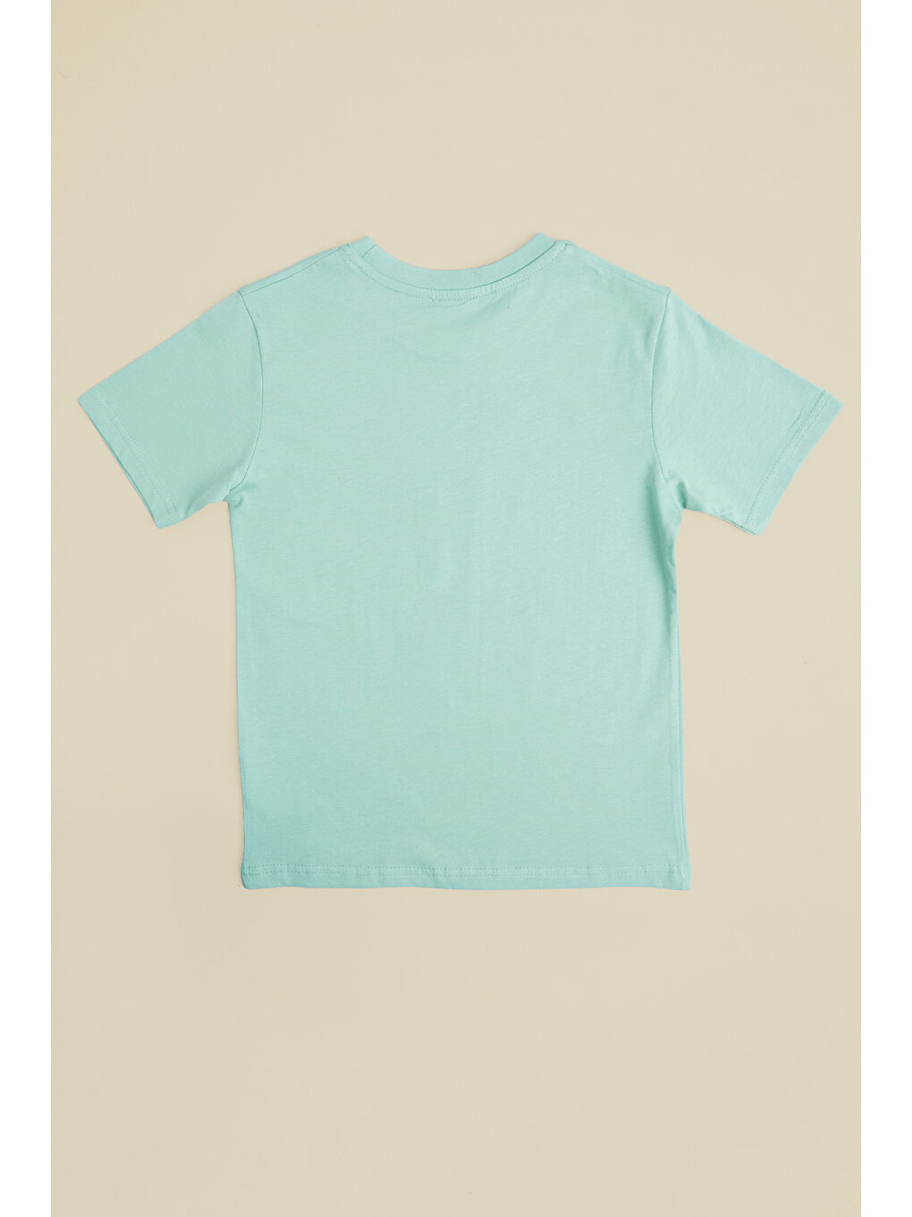 Yeşil Araba Baskılı Bisiklet Yaka Erkek Çocuk Tişört-1