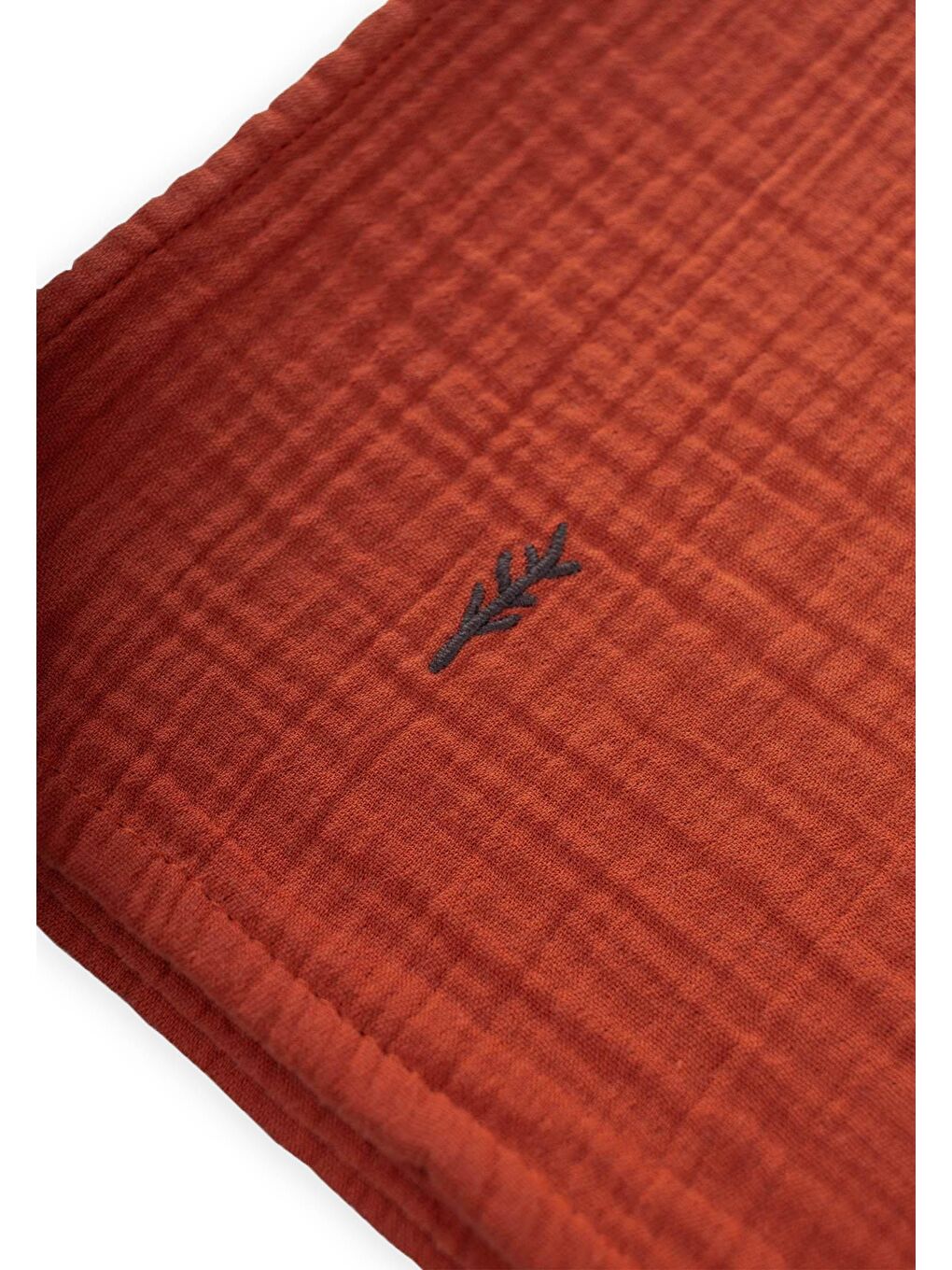 Kahverengi Nakışlı Müslin Battaniye 90X100 Cm Rust-2