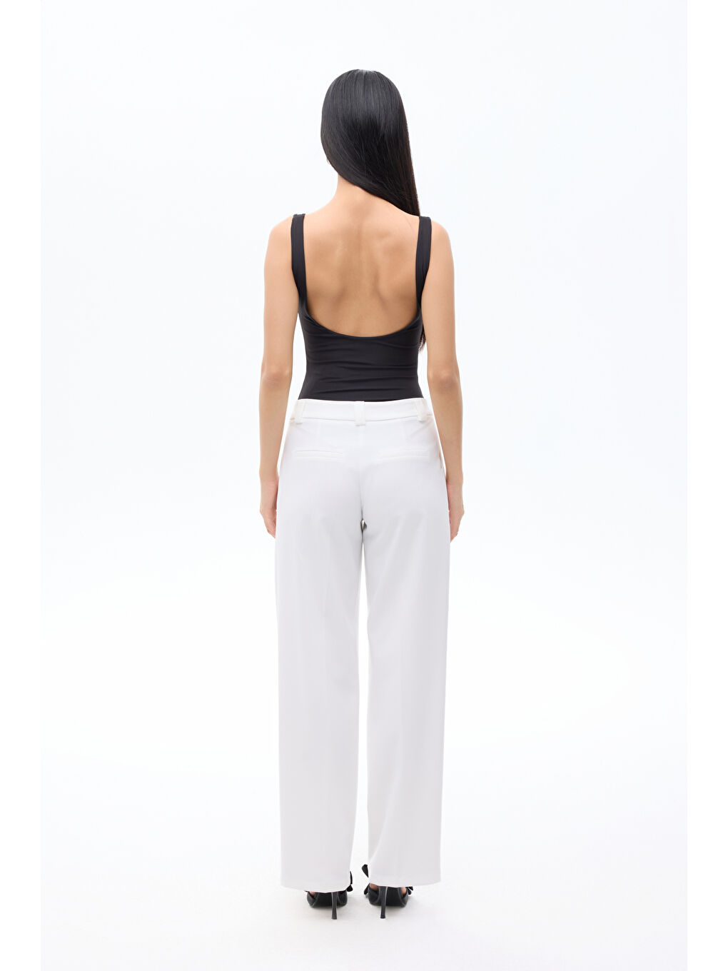 V Yaka Bodysuit Siyah-4