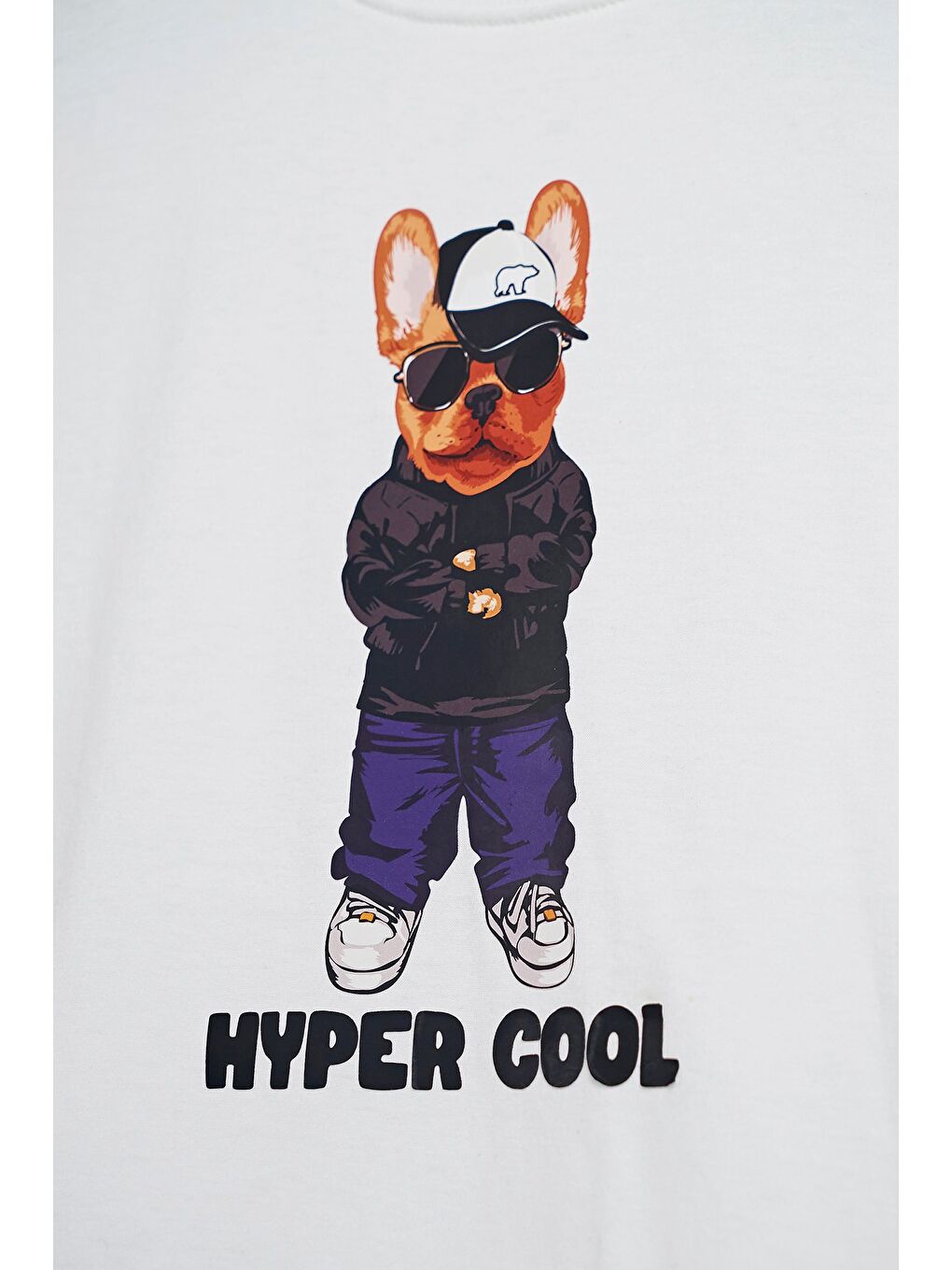 Hyper Bear Beyaz Baskılı Çocuk Tişört-1