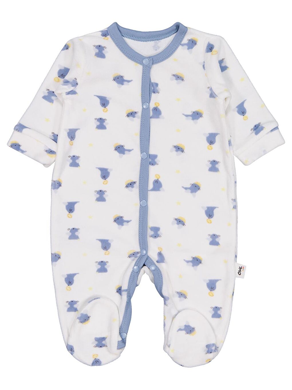 Baby Fok Balığı Empirme 1-9 Ay Tulum - Beyaz 3-6 Ay