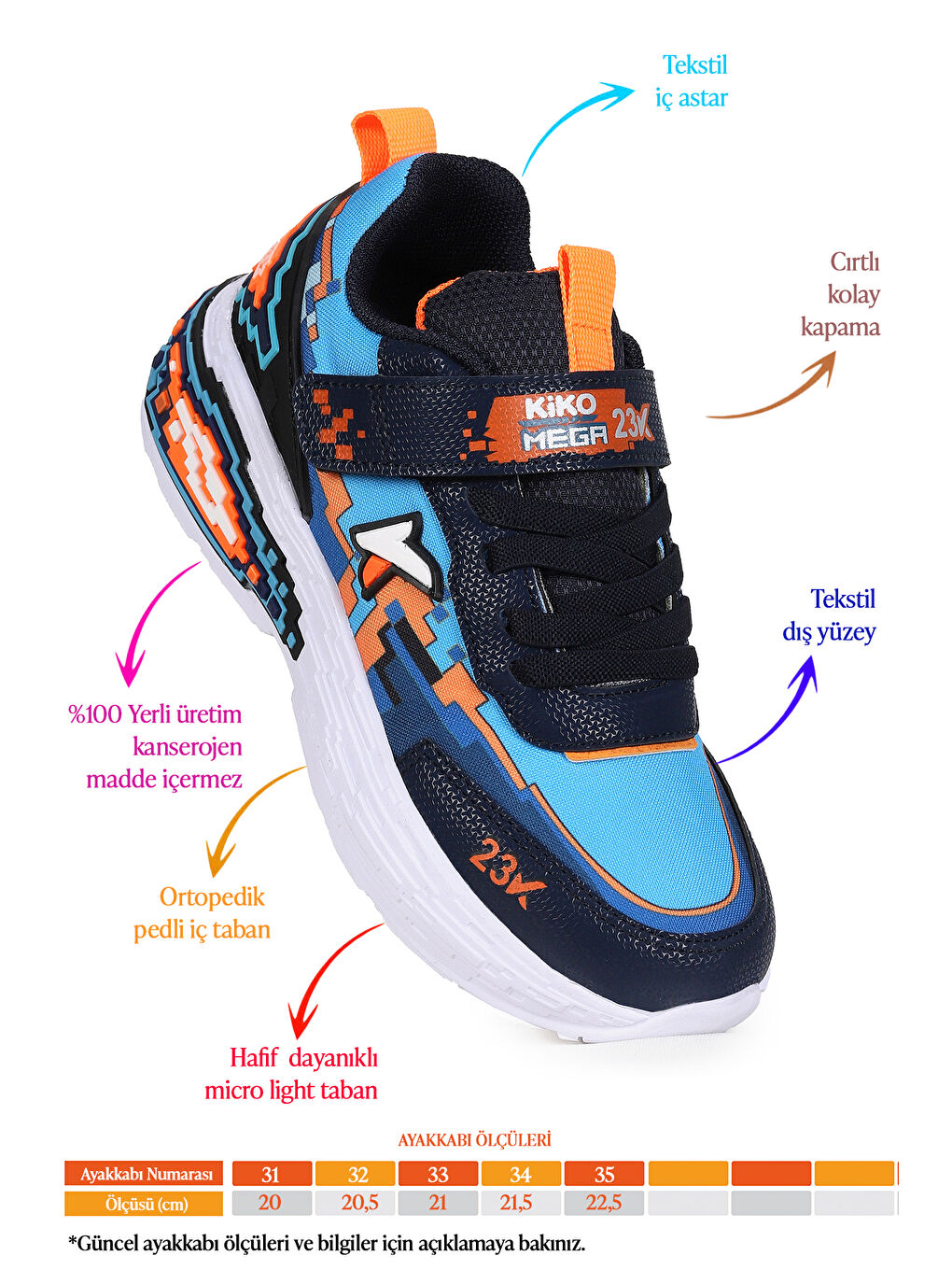 Lacivert Craft Günlük Cırtlı Erkek Çocuk Spor Ayakkabı-1