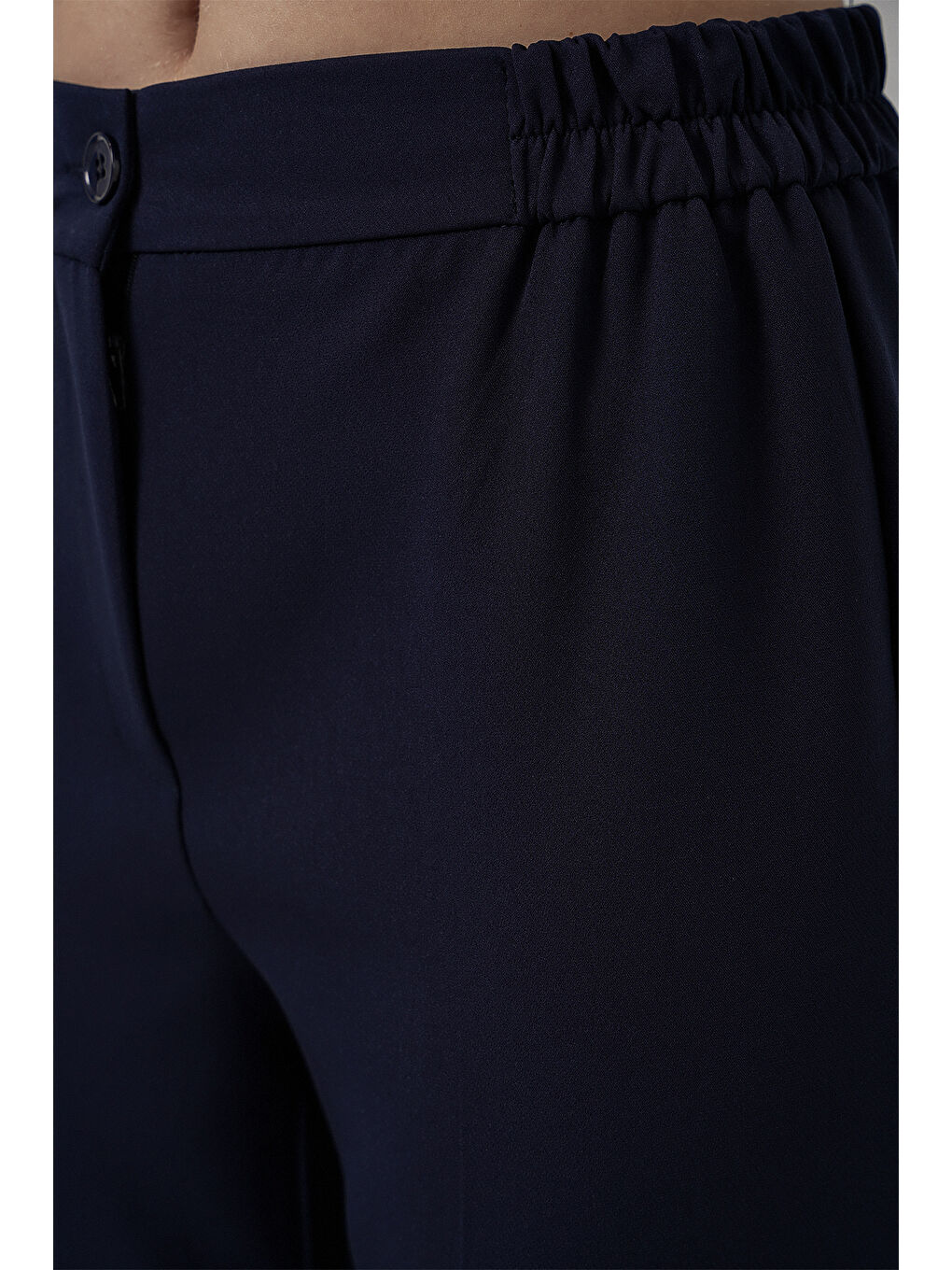 Kadın Beli Lastikli Kumaş Pantolon 30058 - Lacivert-4