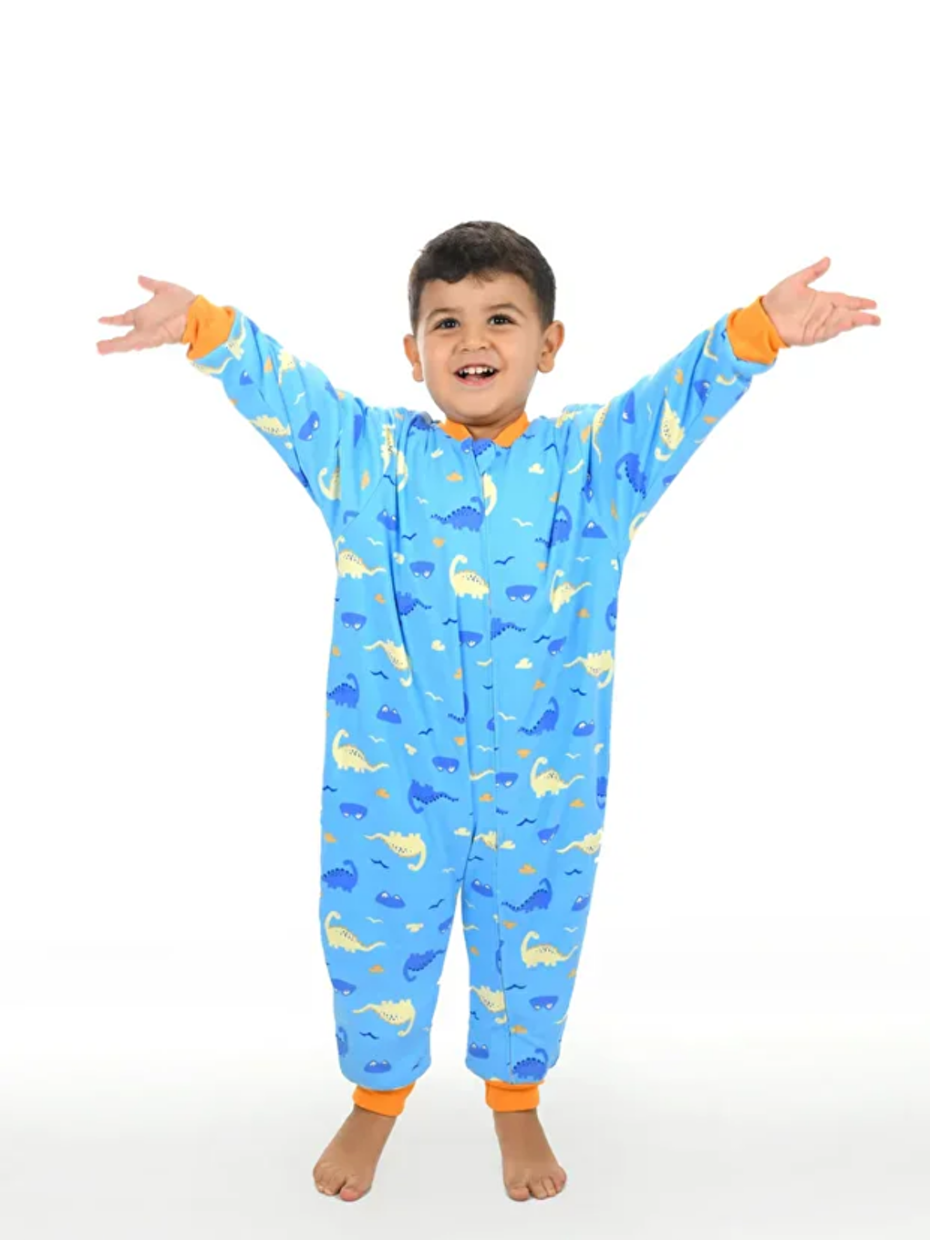 Mavi Bisiklet Yaka Elyaf Dolgulu Erkek Bebek Uyku Tulumu 1 Tog