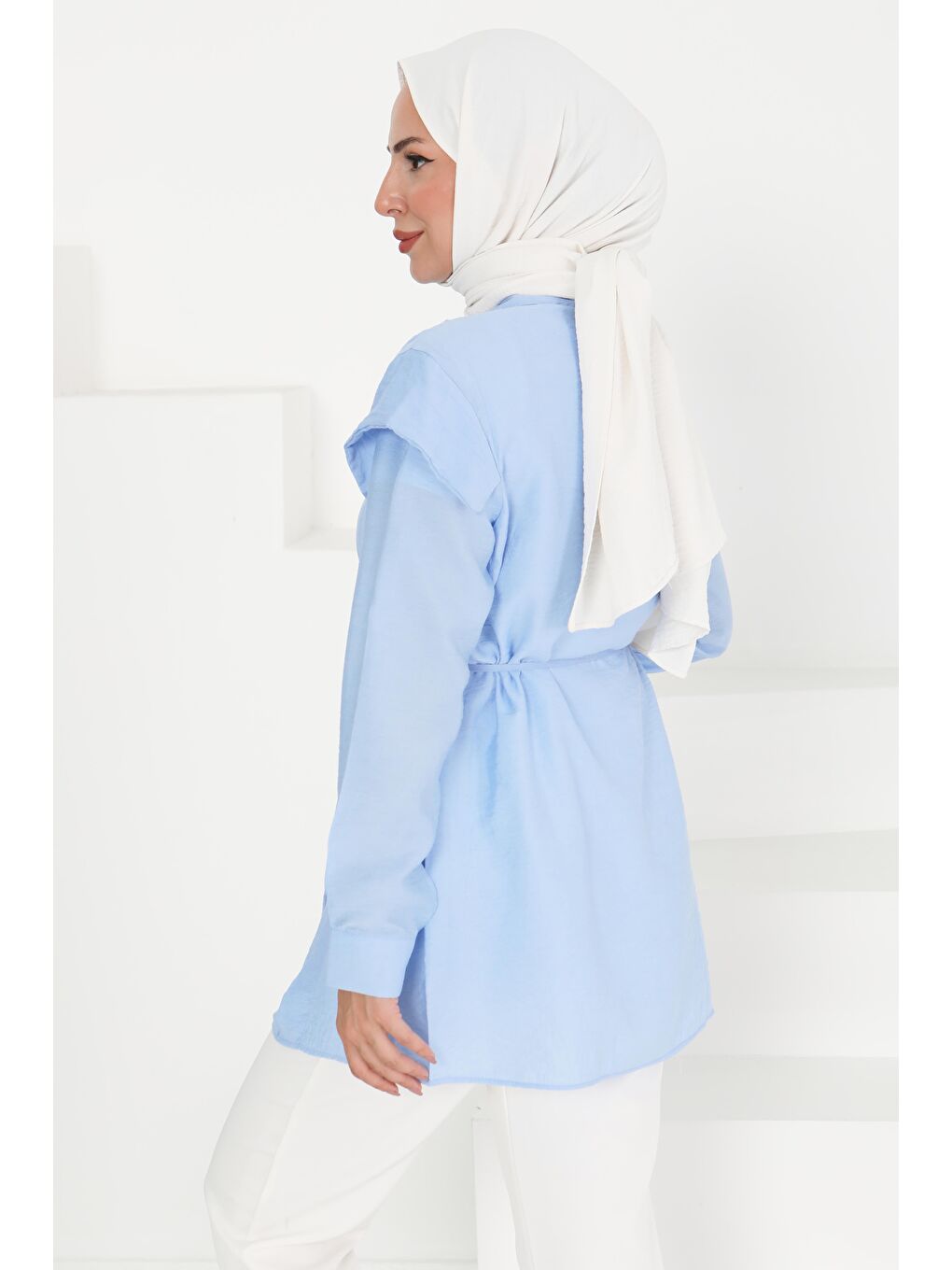 Pileli Tunik Bebe Mavi - 27435-4