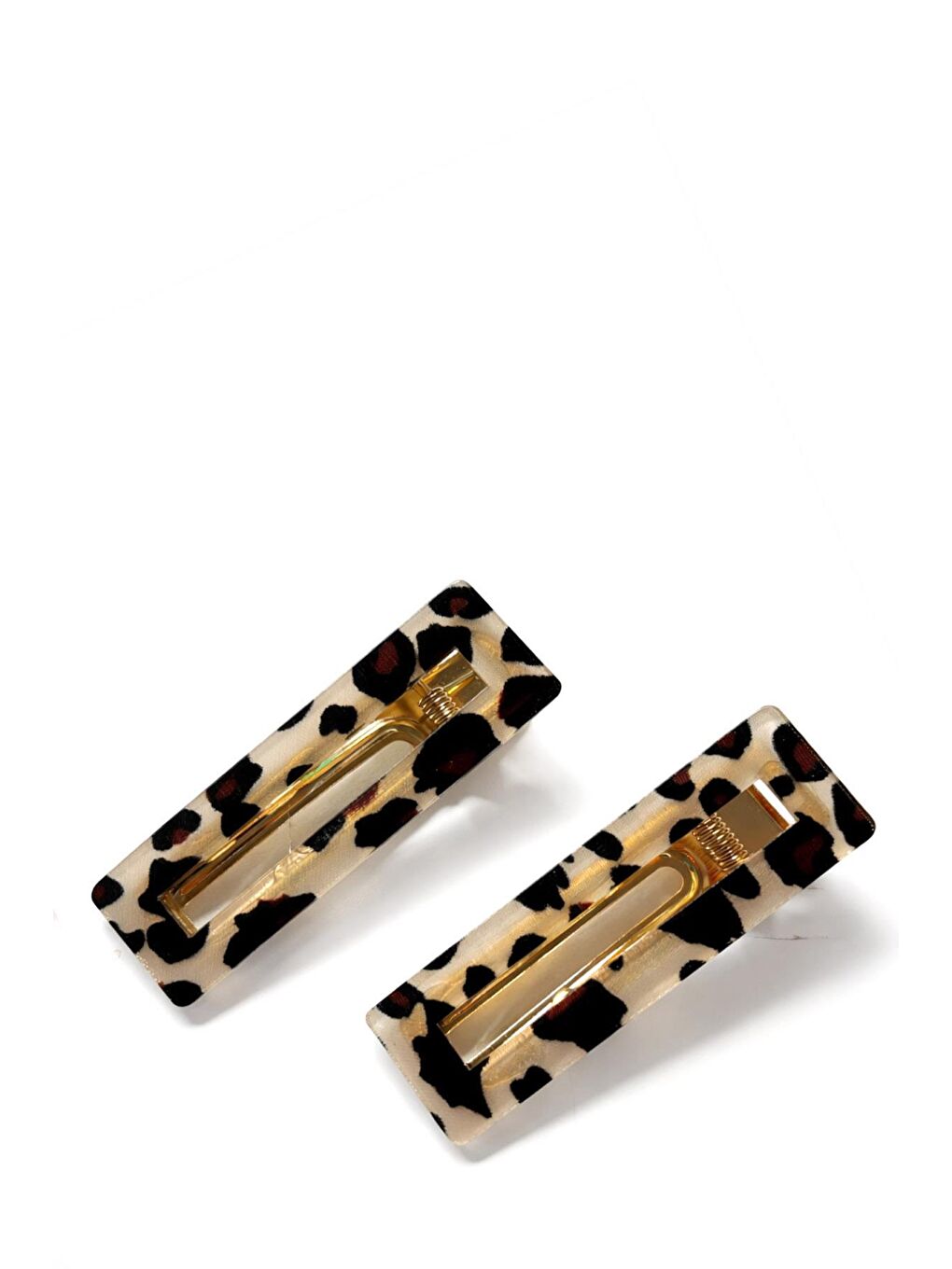 Siyah Leopar Desenler Lüks 6cm Pens Toka -2 Adet-2