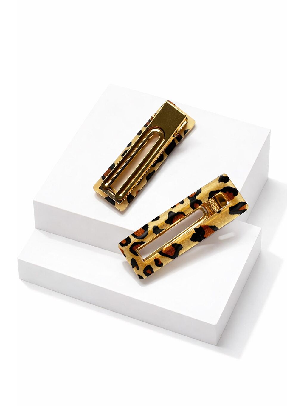 Bej Leopar Desenler Lüks 6cm Pens Toka -2 Adet-1