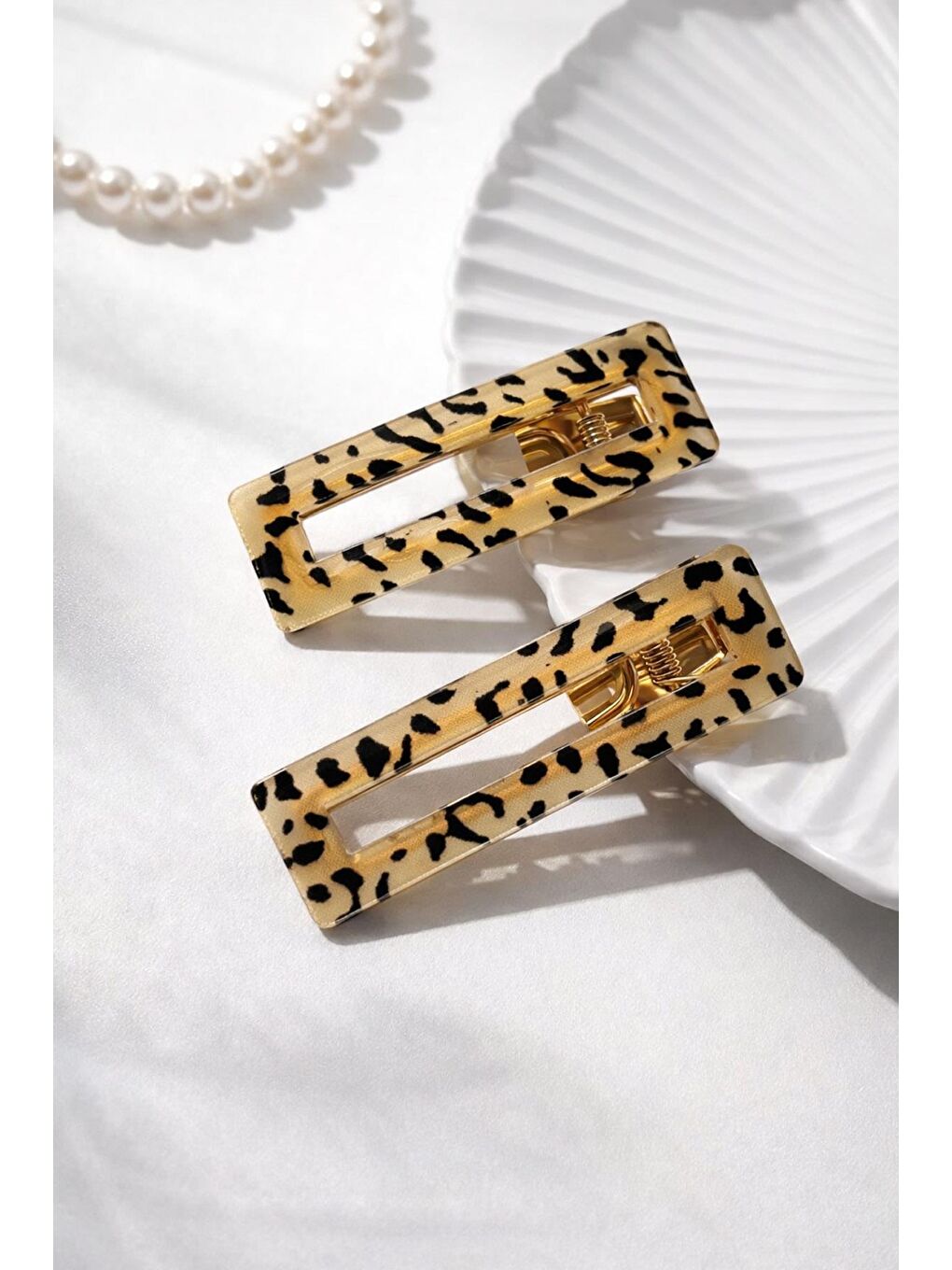 Pembe Leopar Desenler Lüks 6cm Pens Toka -2 Adet-2