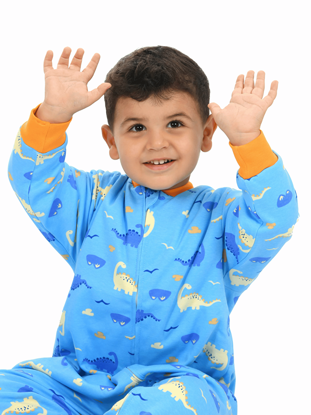 Mavi Bisiklet Yaka Elyaf Dolgulu Erkek Bebek Uyku Tulumu 1 Tog-1