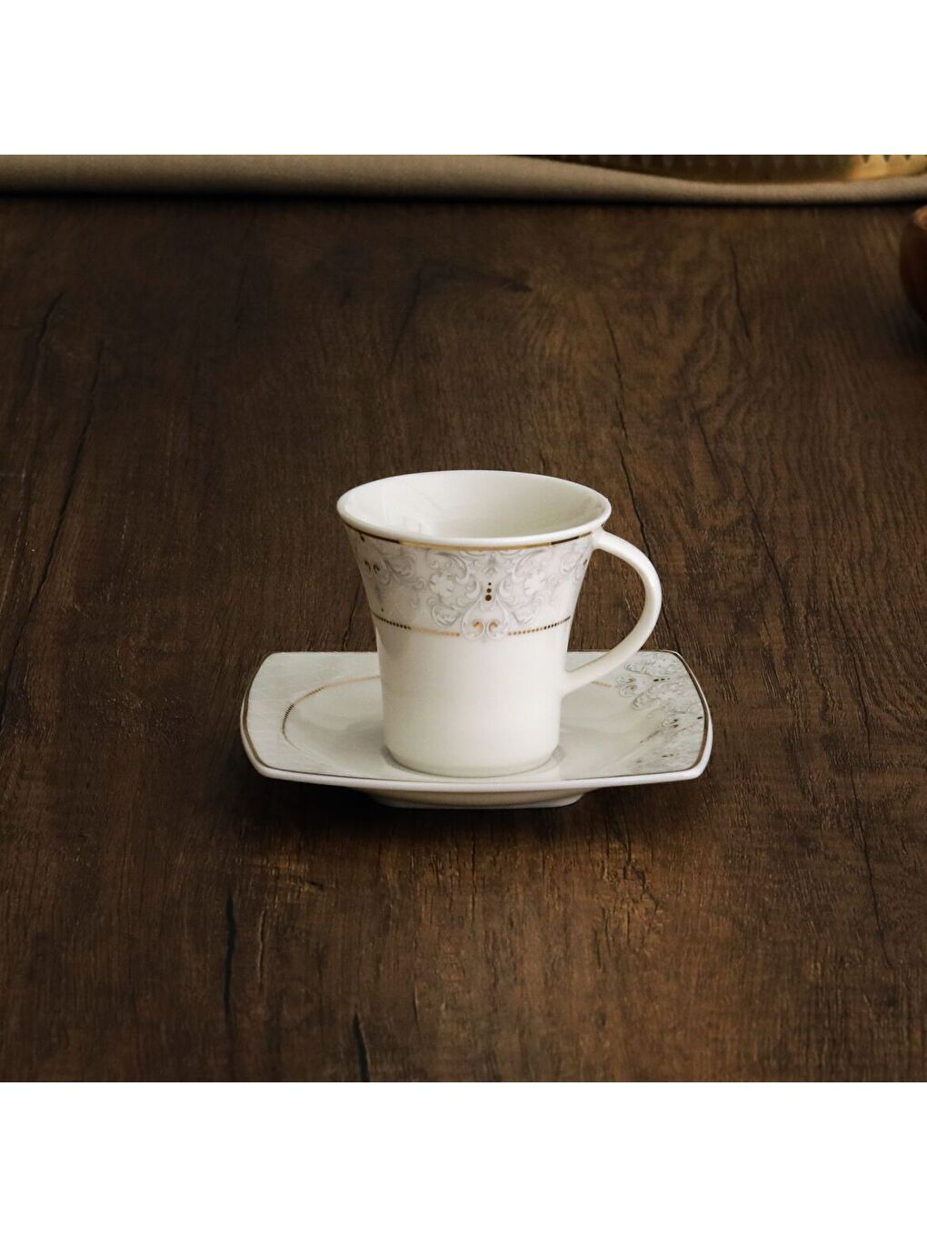 Ekru Caroline 12 Parça 6 Kişilik Kahve Fincan Takımı - 5433-2