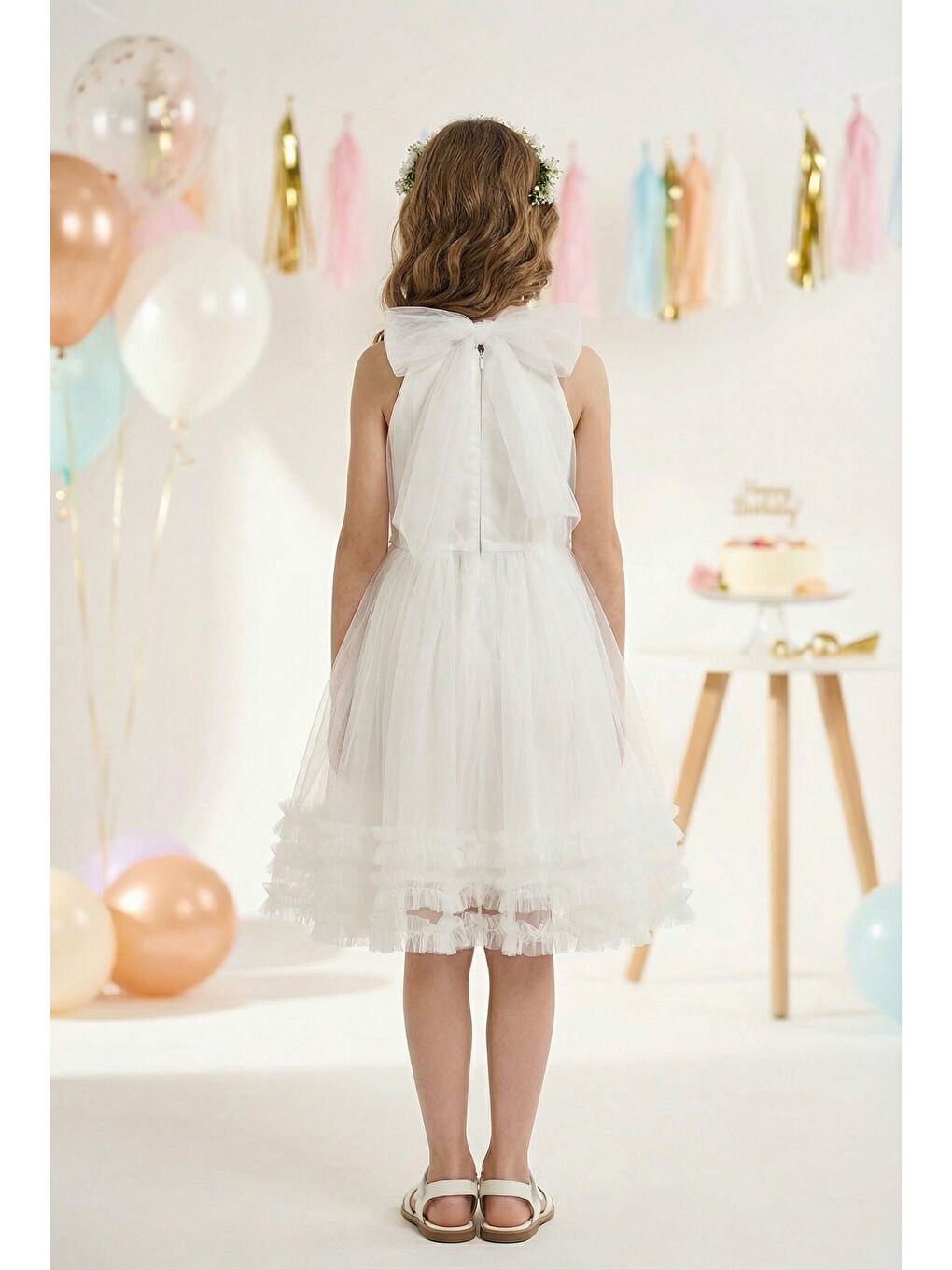 Ekru Kız Çocuk Abiye-2