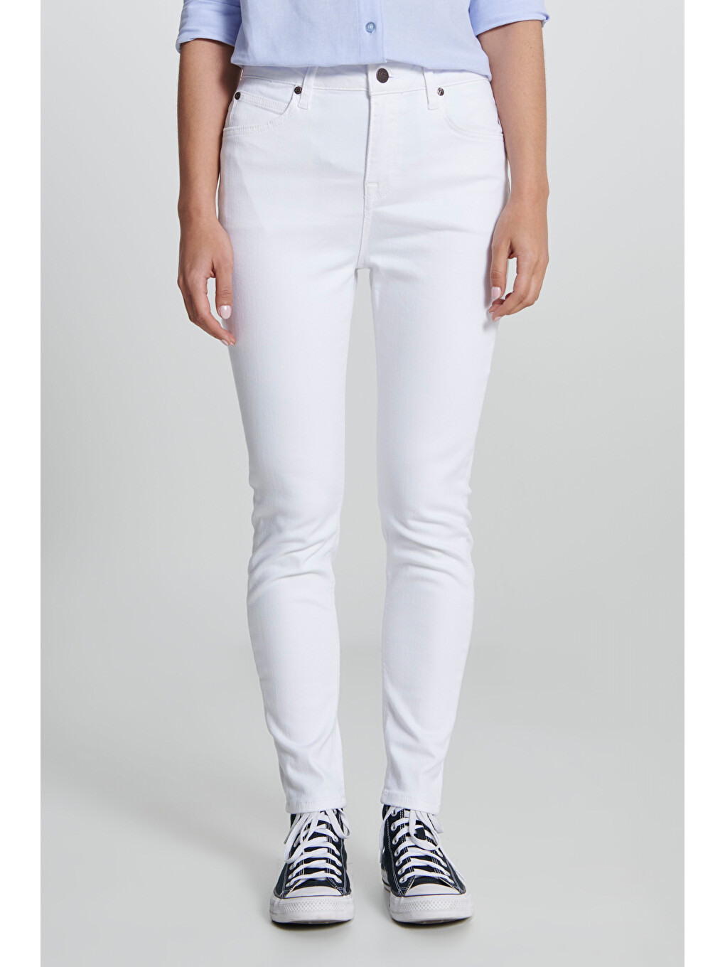 Scarlett High Rise Skinny Fit Dar Kesim Yüksek Bel Beyaz Esnek Jean Jean Pantolon-3