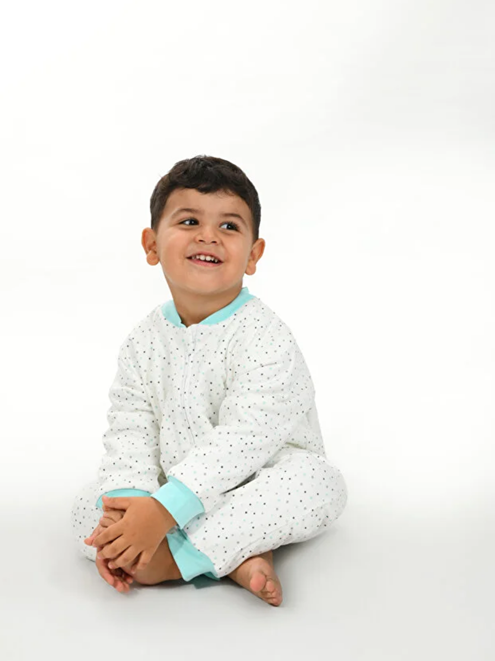 Ekru Bisiklet Yaka Elyaf Dolgulu Erkek Bebek Uyku Tulumu 1 Tog-1