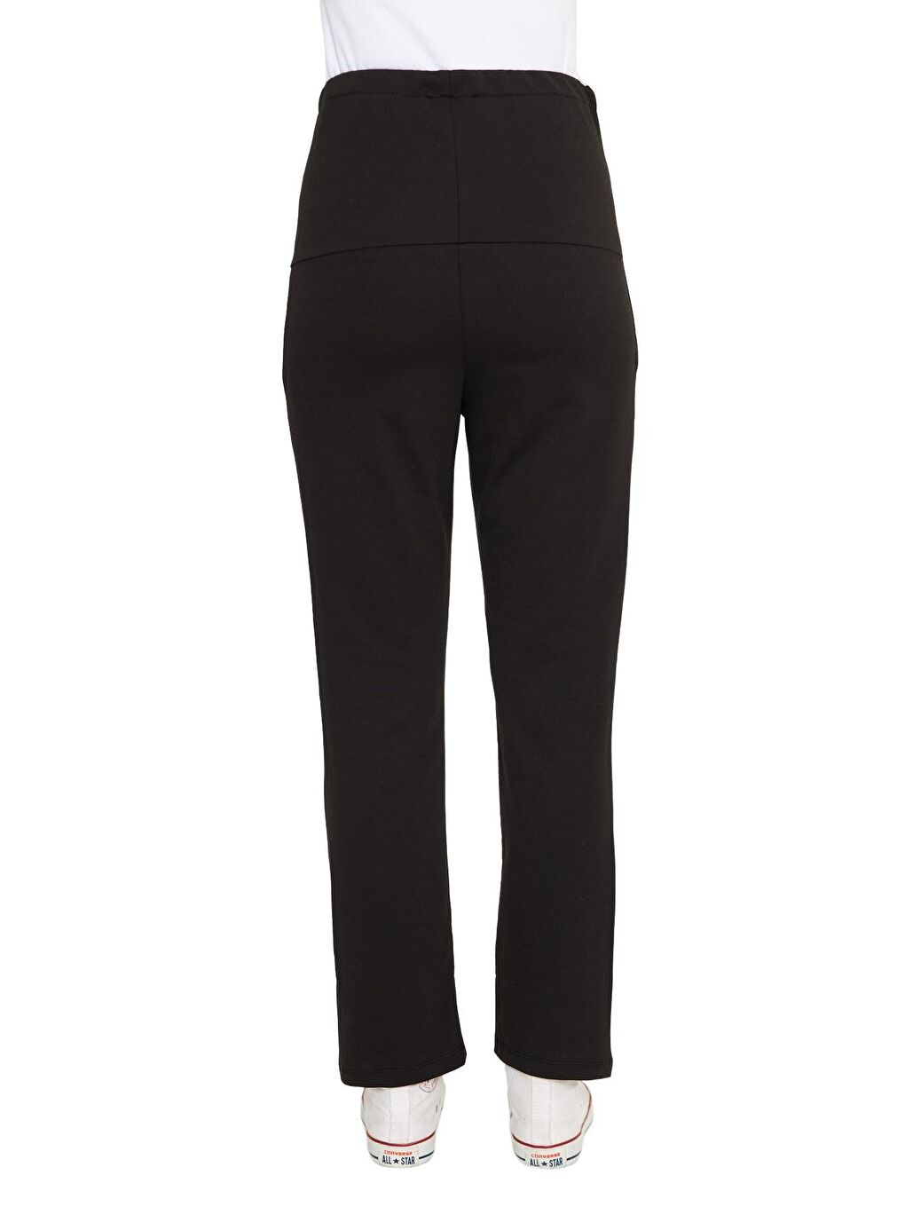 Siyah Kadın Beli Ayarlanabilir Hamile Eşofman Altı-3