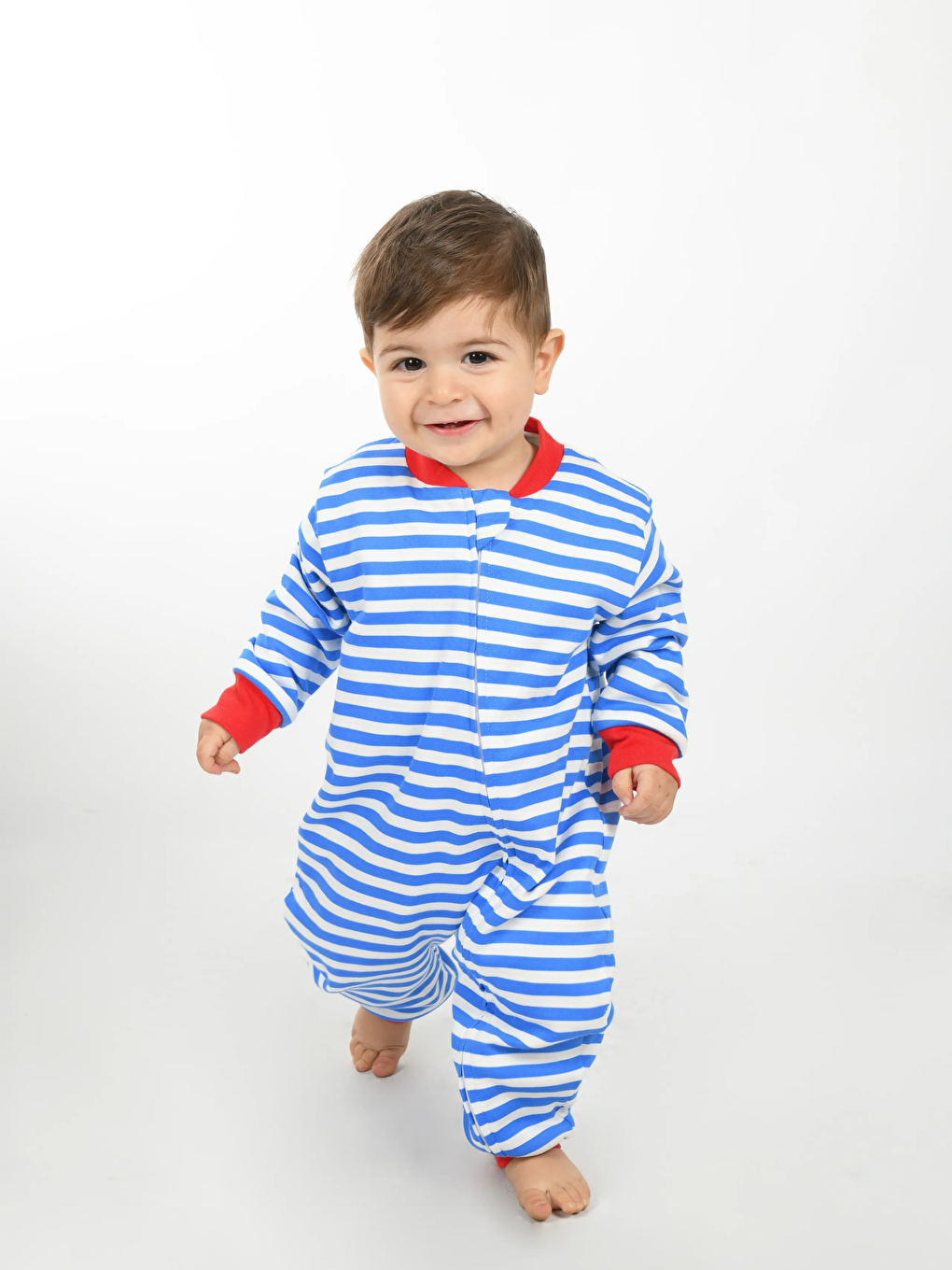 Mavi Bisiklet Yaka Elyaf Dolgulu Erkek Bebek Uyku Tulumu 1 Tog-1