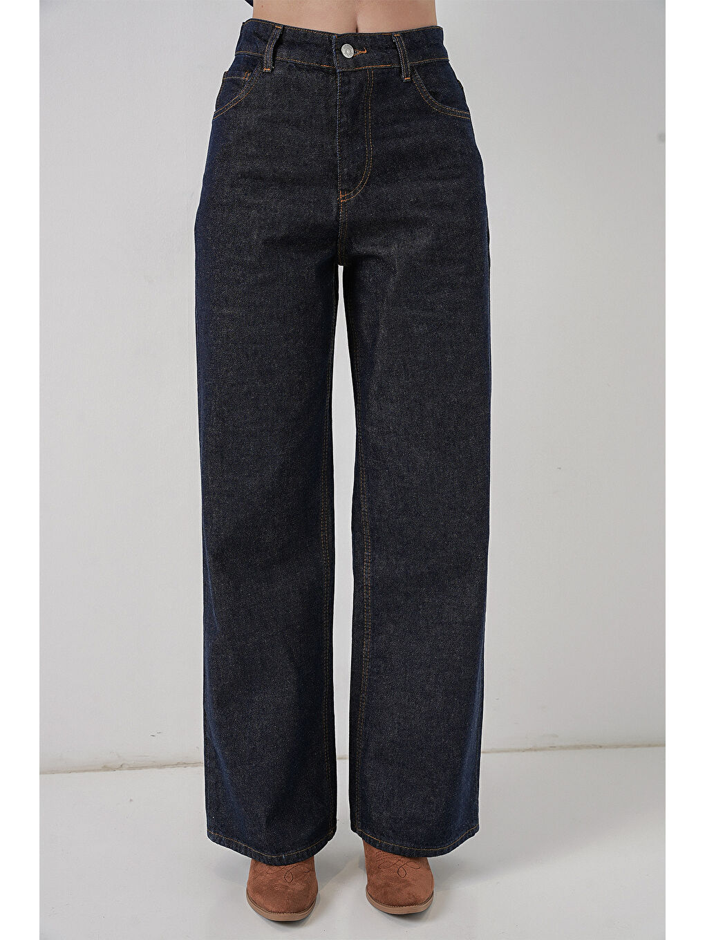 Kadın Ceket Pantolon Jean İkili Takım 30059 - Koyu Mavi-3