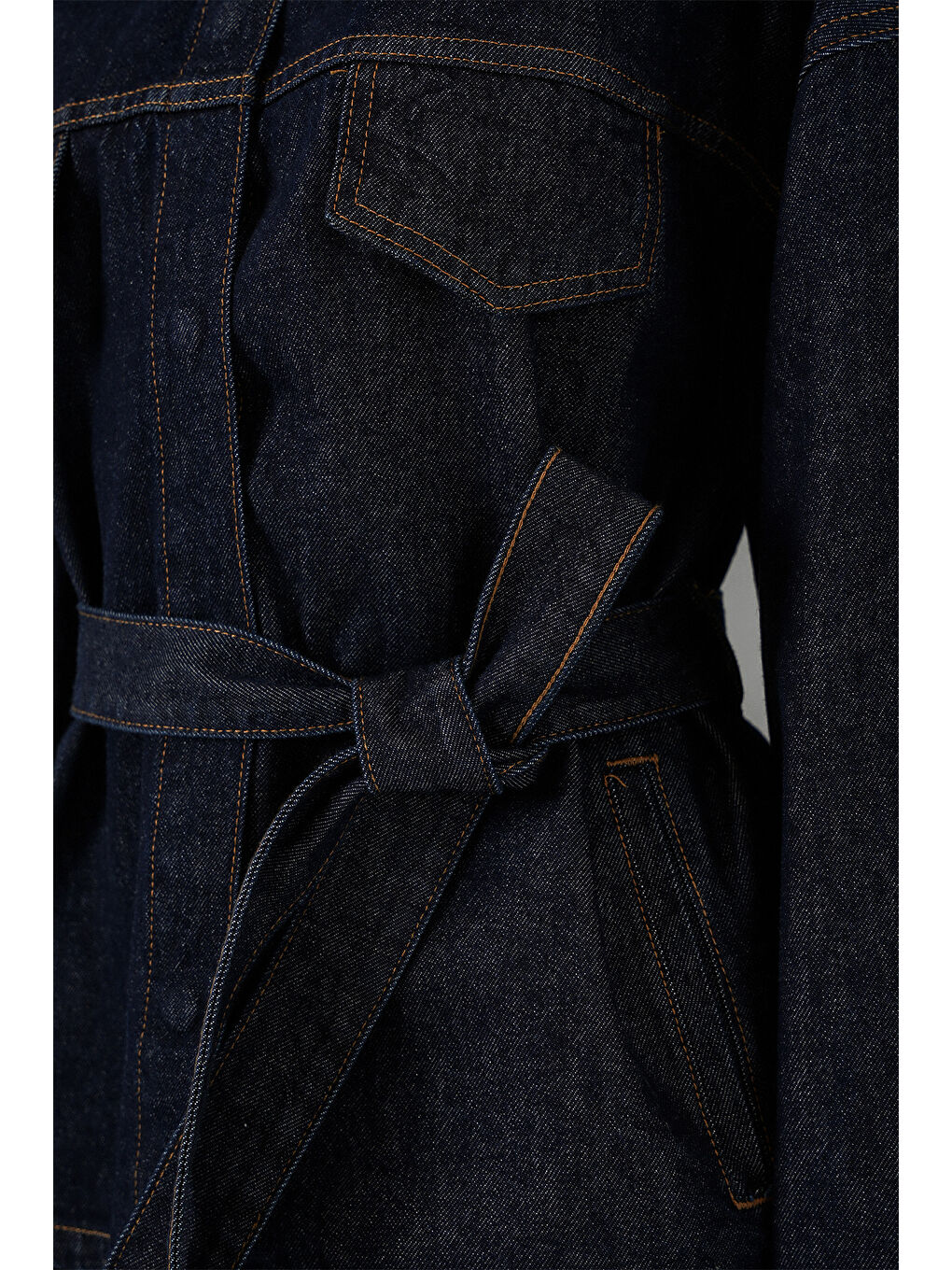 Kadın Ceket Pantolon Jean İkili Takım 30059 - Koyu Mavi-4