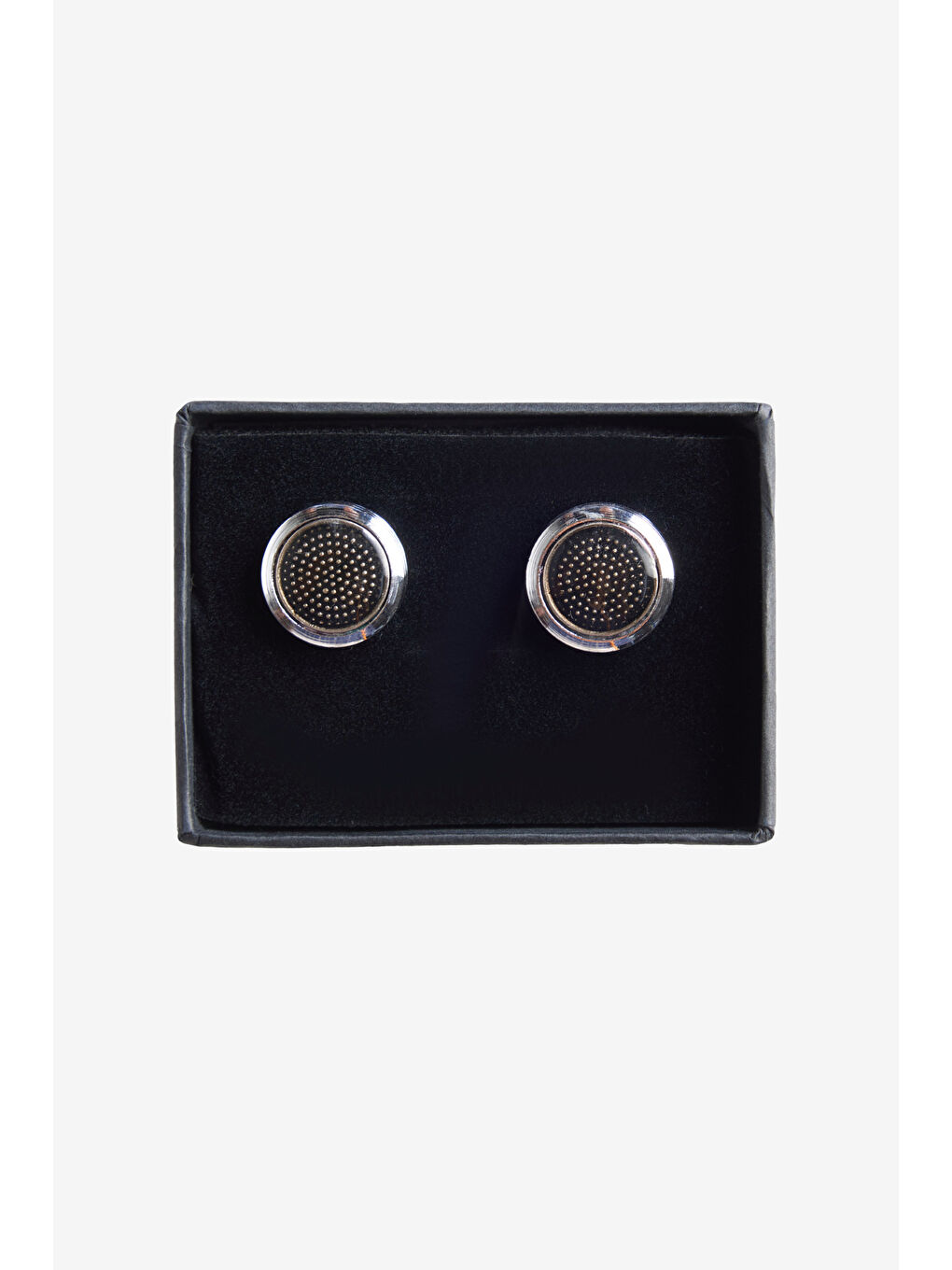 Erkek Gri-Siyah Metal Kol Düğmesi