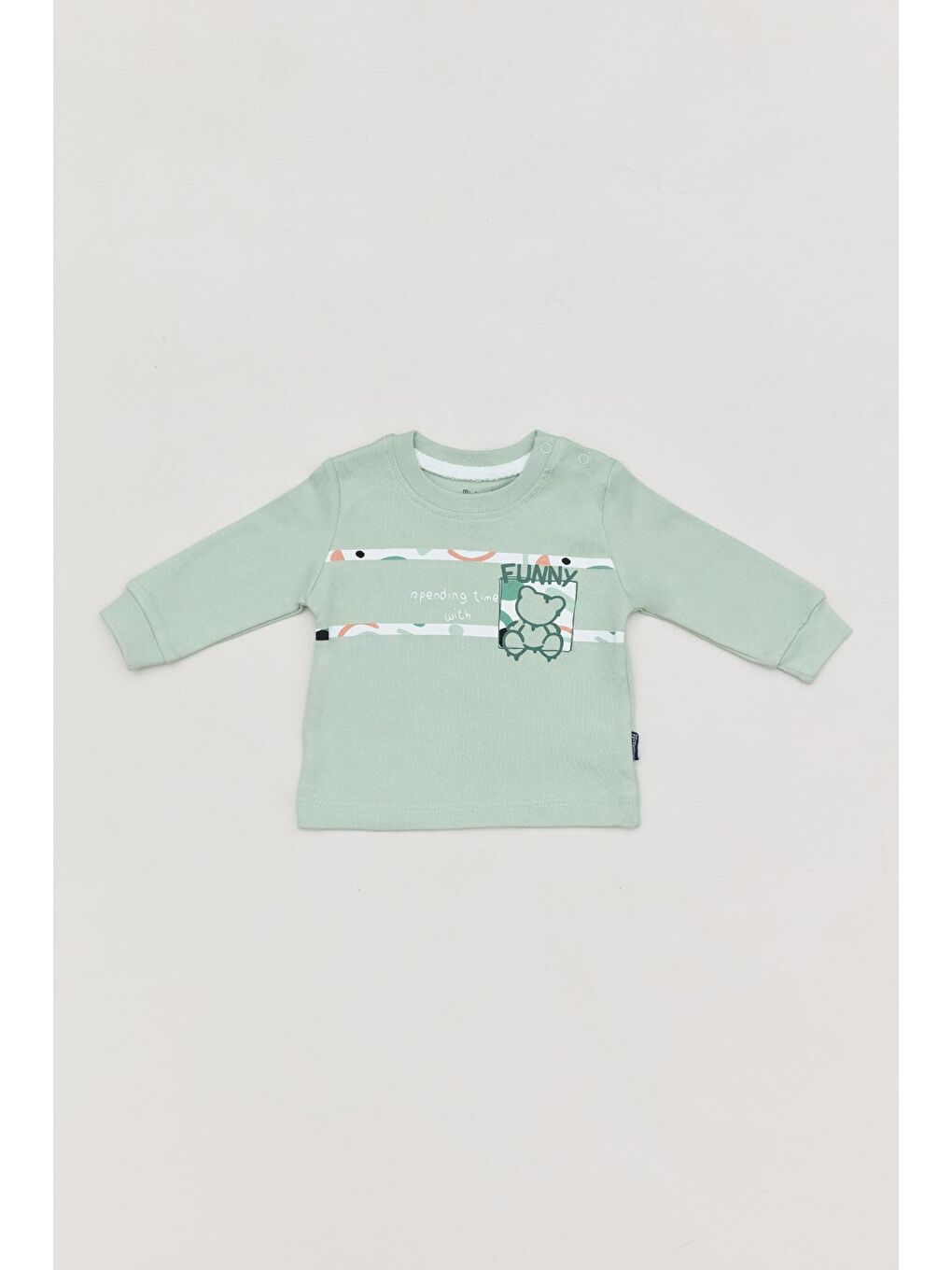 Turkuaz Yazı Baskılı Bisiklet Yaka Erkek Çocuk Body