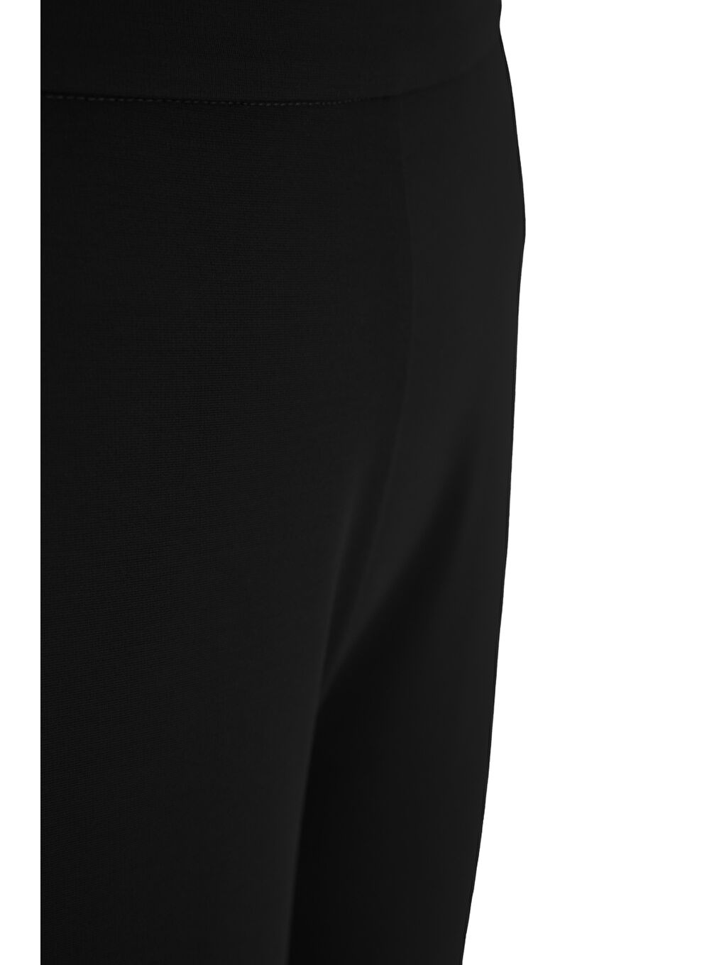 Siyah Örme Arka Bel Lastikli Pantolon Etek-1