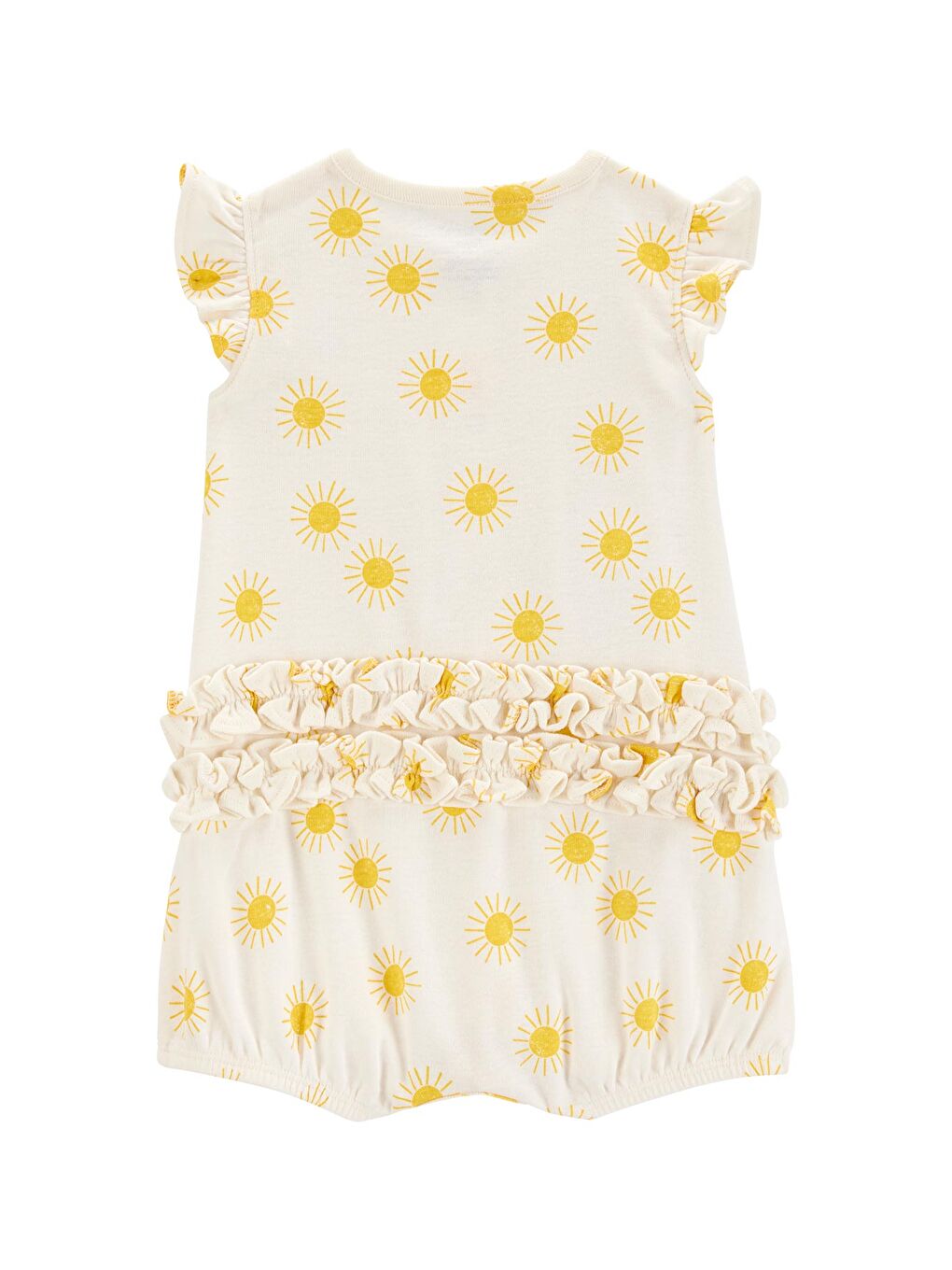 Ekru Kız Bebek Kısa Tulum-1