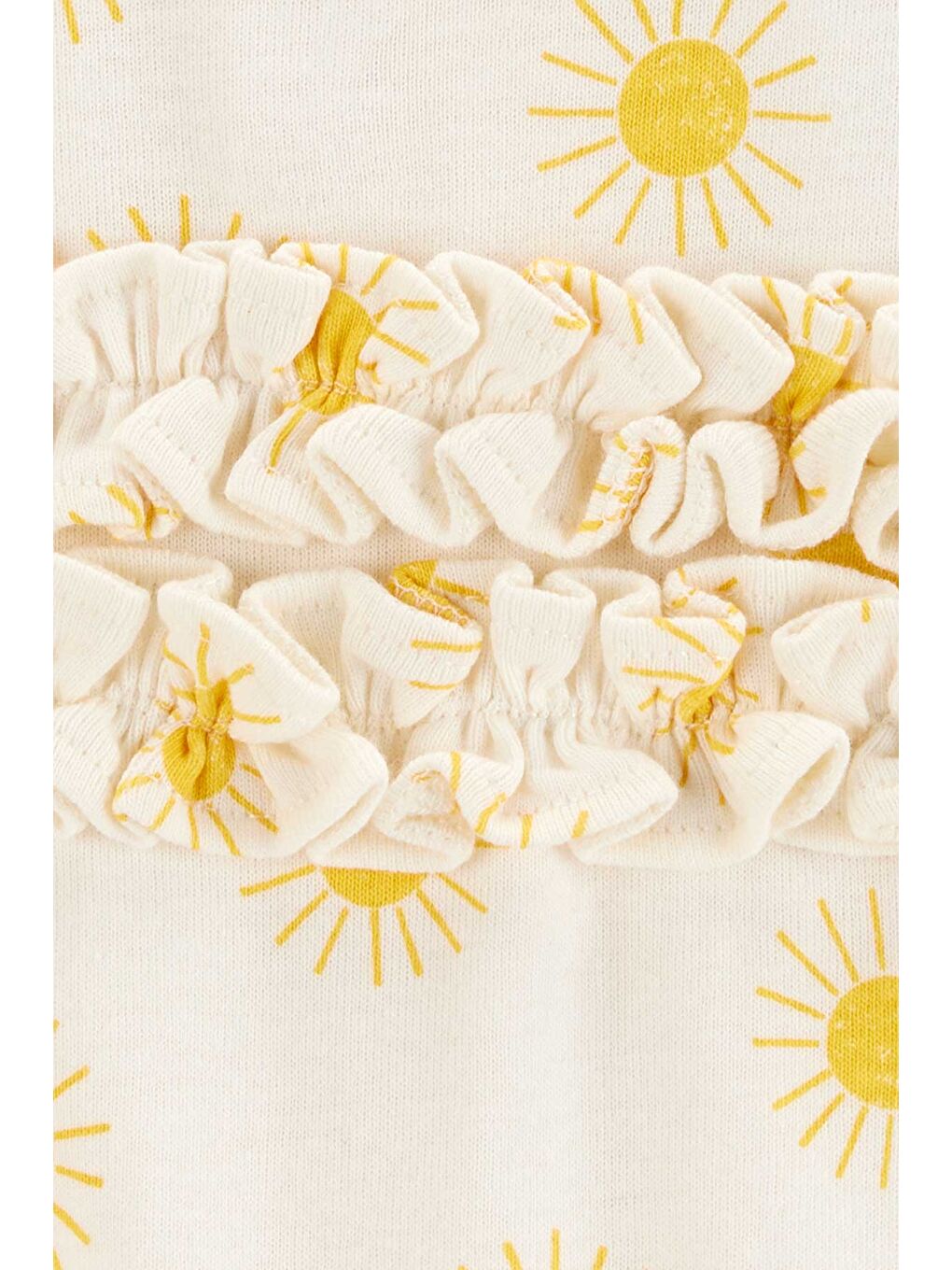 Ekru Kız Bebek Kısa Tulum-2
