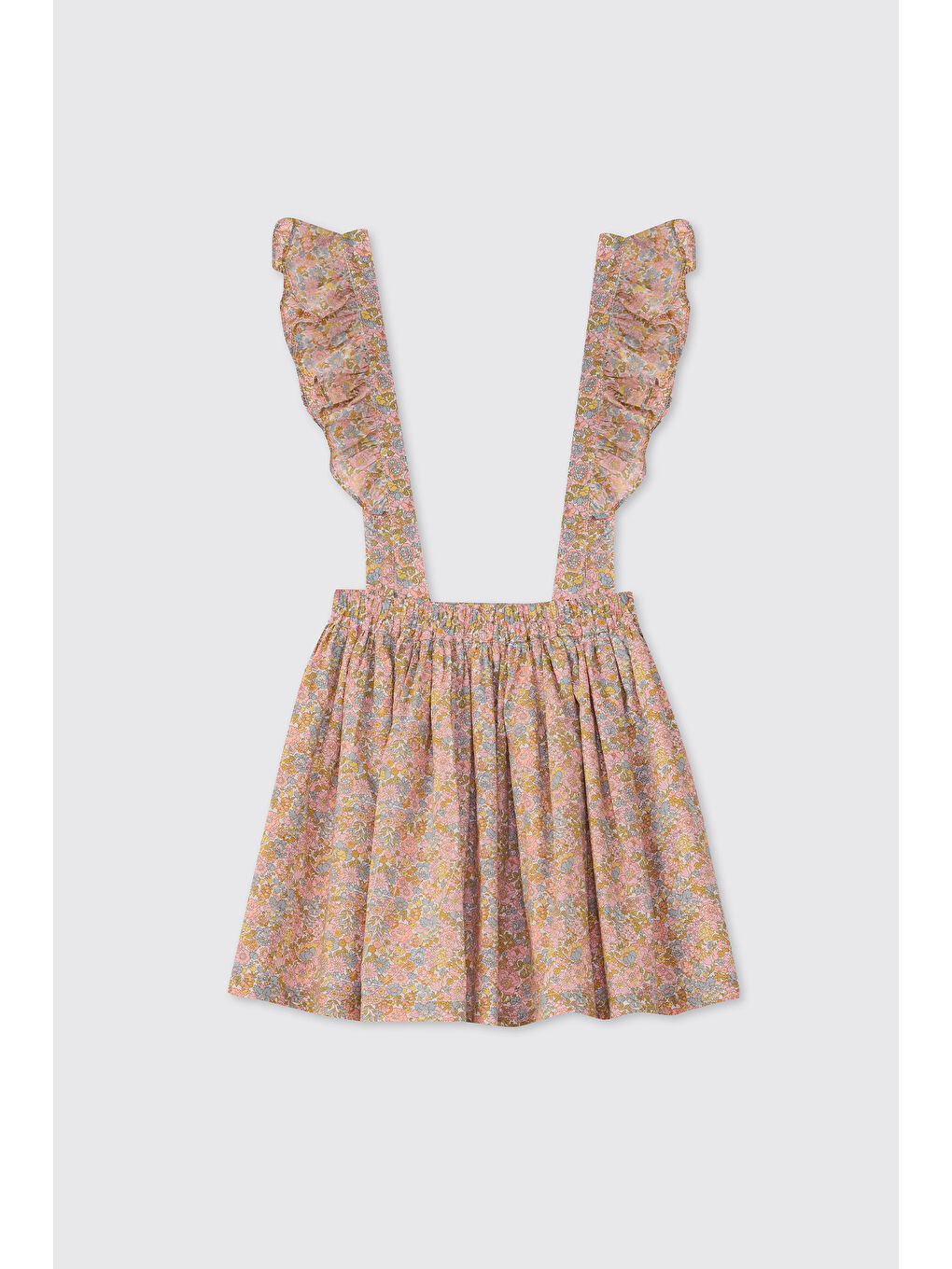 Pembe Liberty Kumaş Askılı Kız Bebek Etek-1