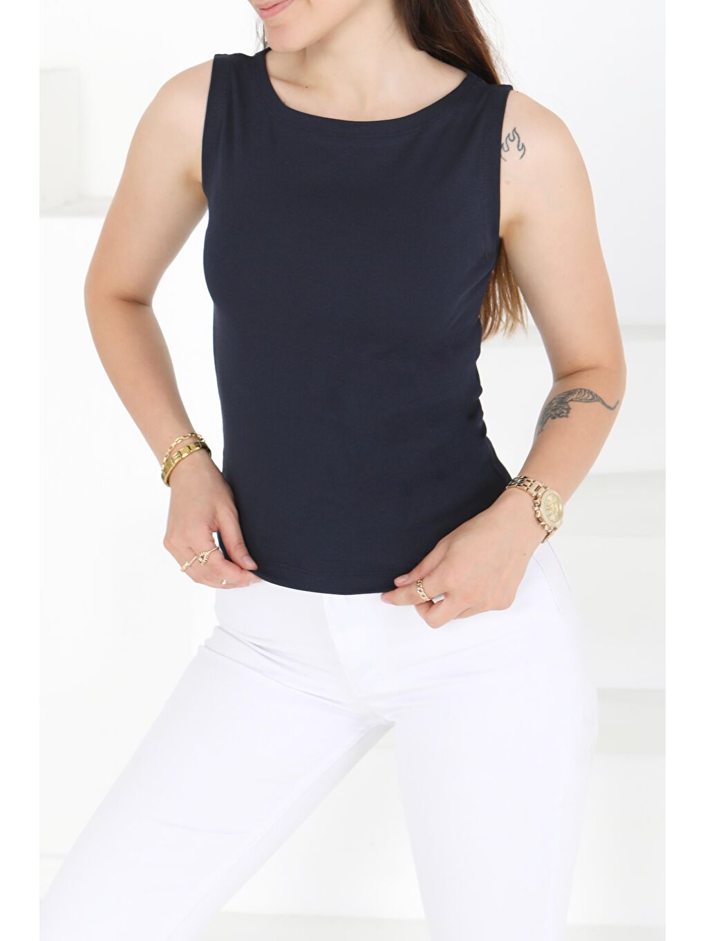 Sıfır Kol Bady Lacivert - 27374-1