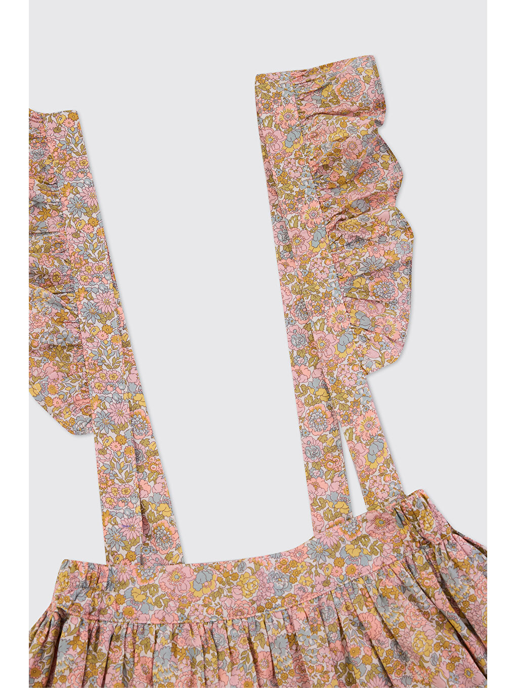 Pembe Liberty Kumaş Askılı Kız Bebek Etek-2