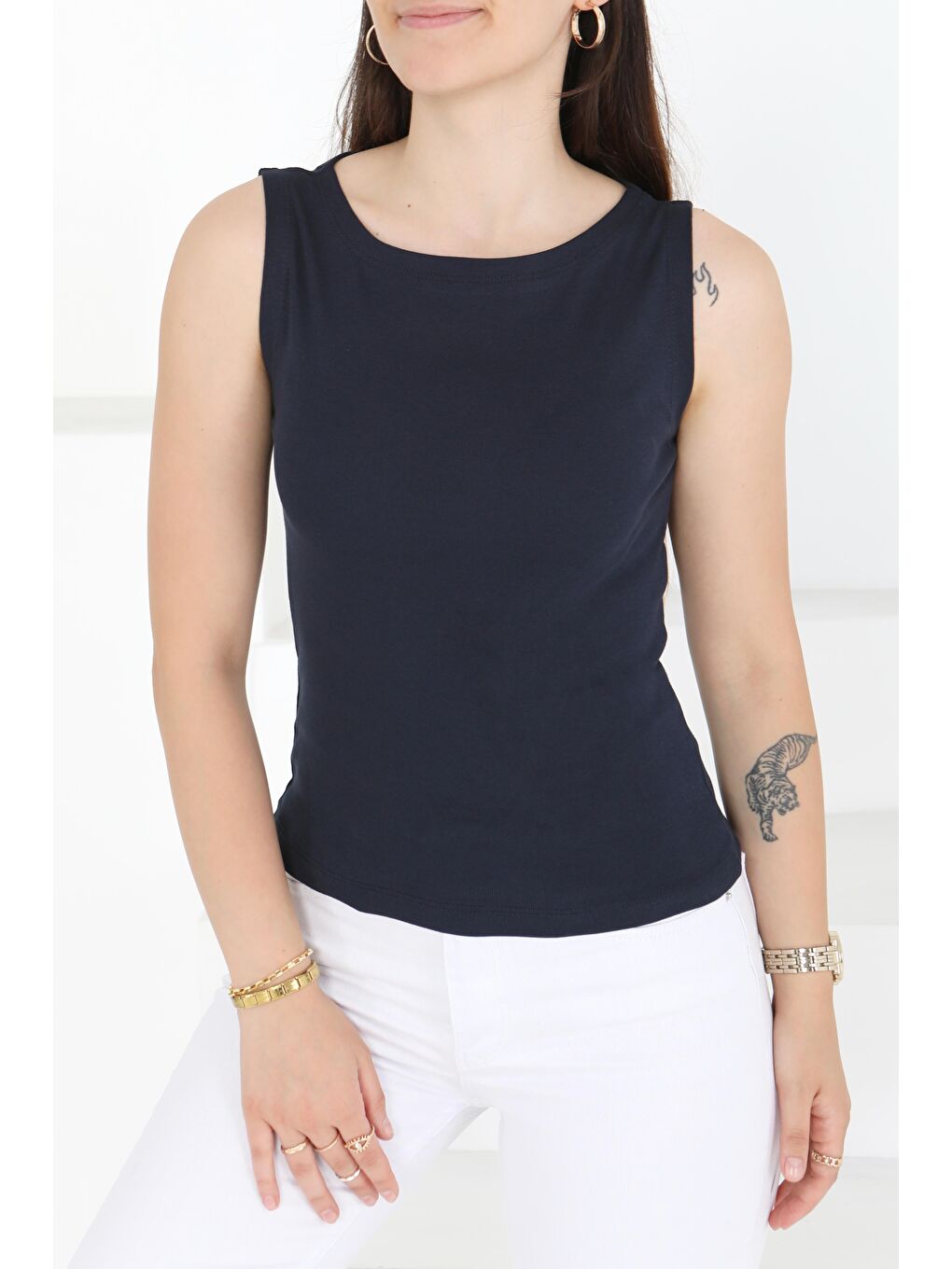 Sıfır Kol Bady Lacivert - 27374-2