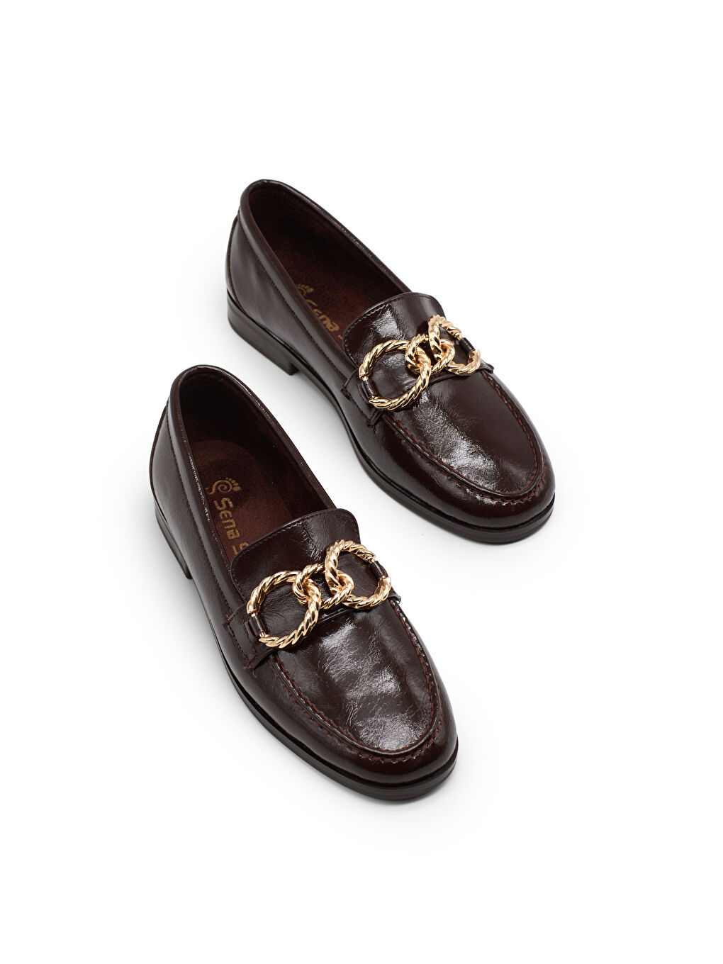 Kahverengi Kadın Kahve Kadın Deri Loafer Toka Detaylı Rahat Günlük Babet