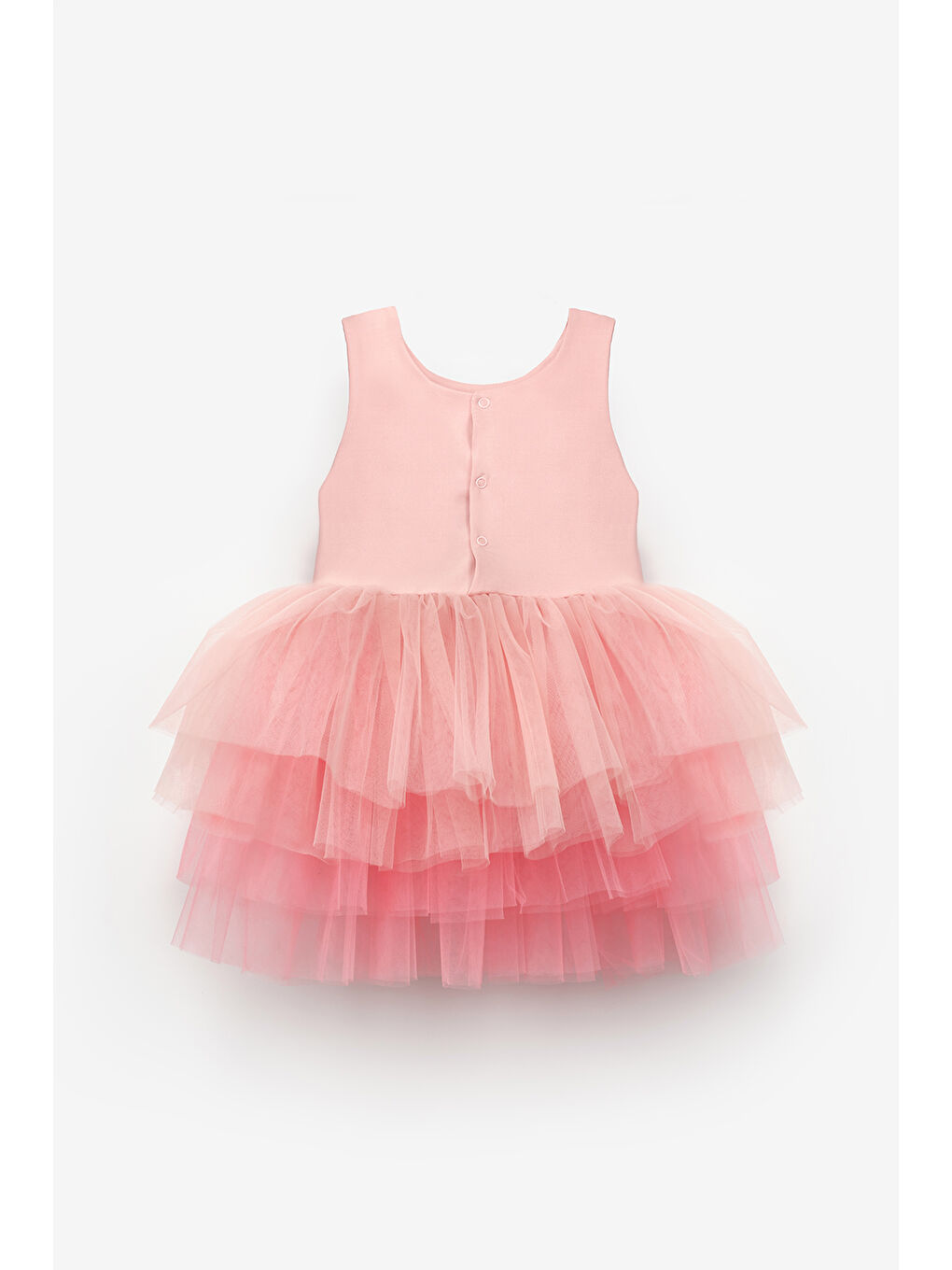 Pembe Pudra Tül Etekli Kız Bebek Balerin Elbise - Ines-1
