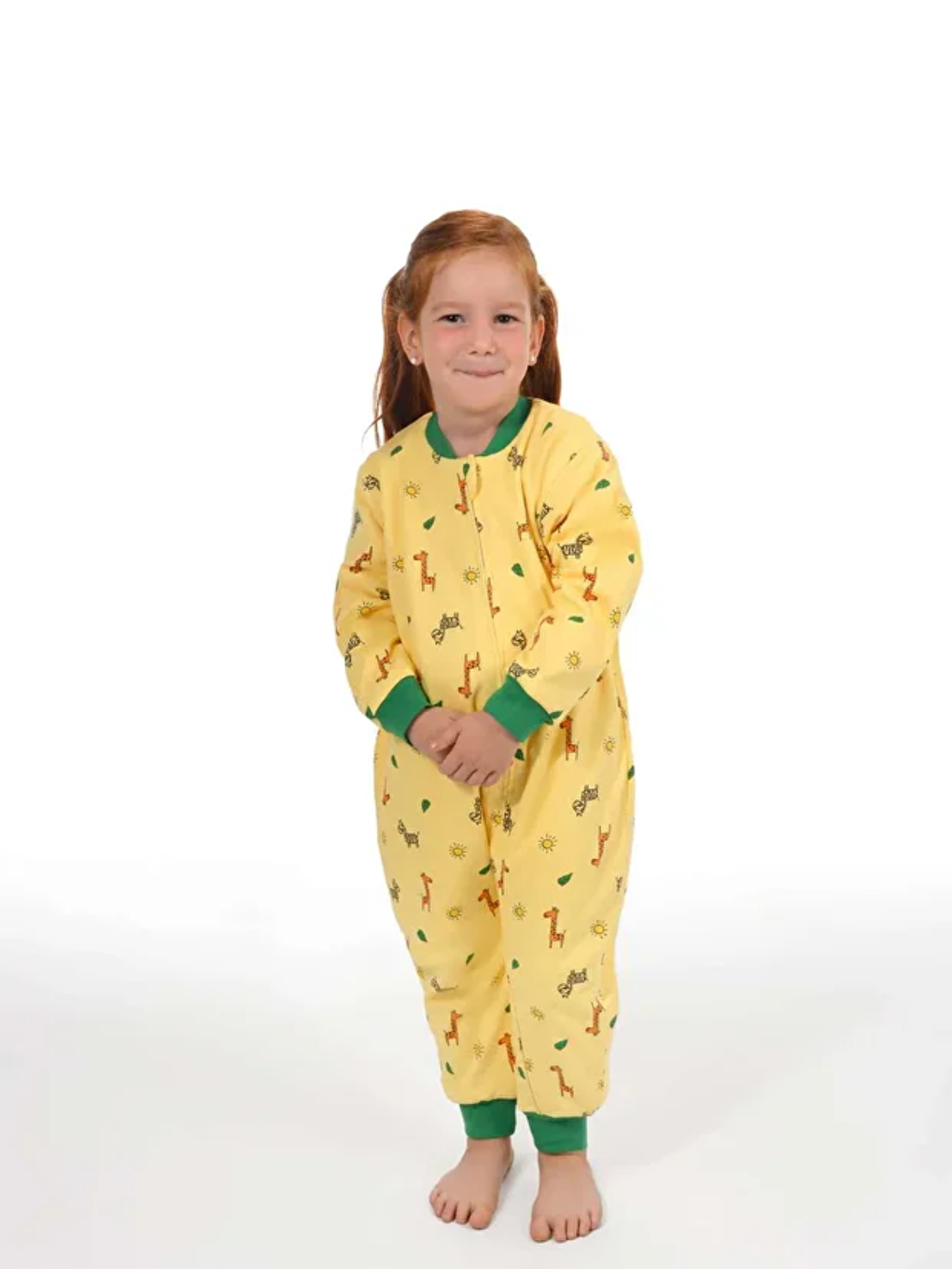 Sarı Bisiklet Yaka Elyaf Dolgulu Kız Bebek Uyku Tulumu 1 Tog-5