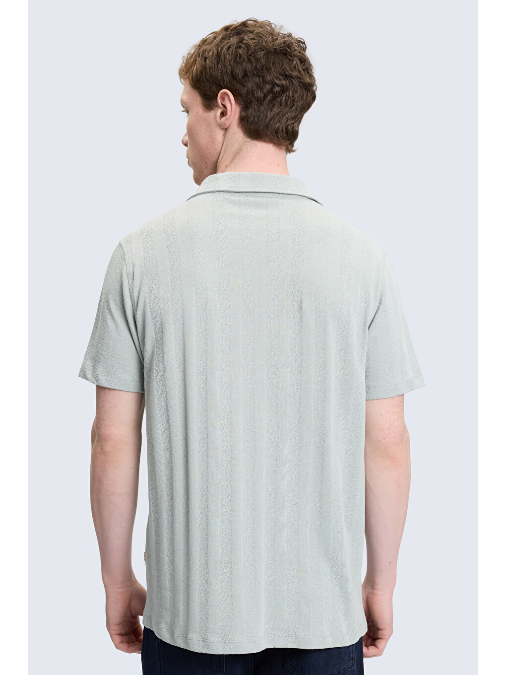 Yeşil Regular Fit Apaş Yaka 100% Pamuk Casual Gömlek-3