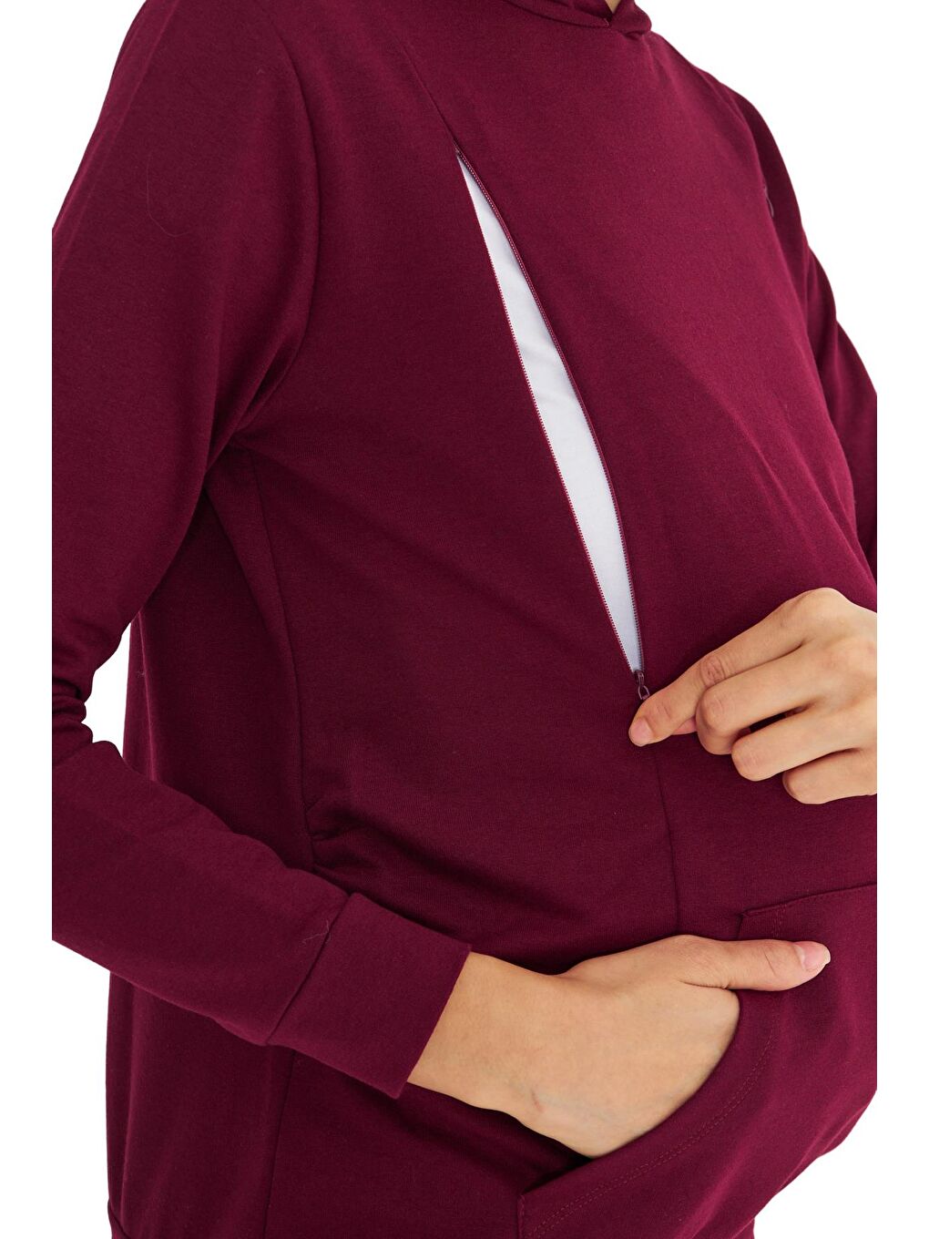 Bordo Kadın Hamile Ve Emzirme Eşofman Takımı-3