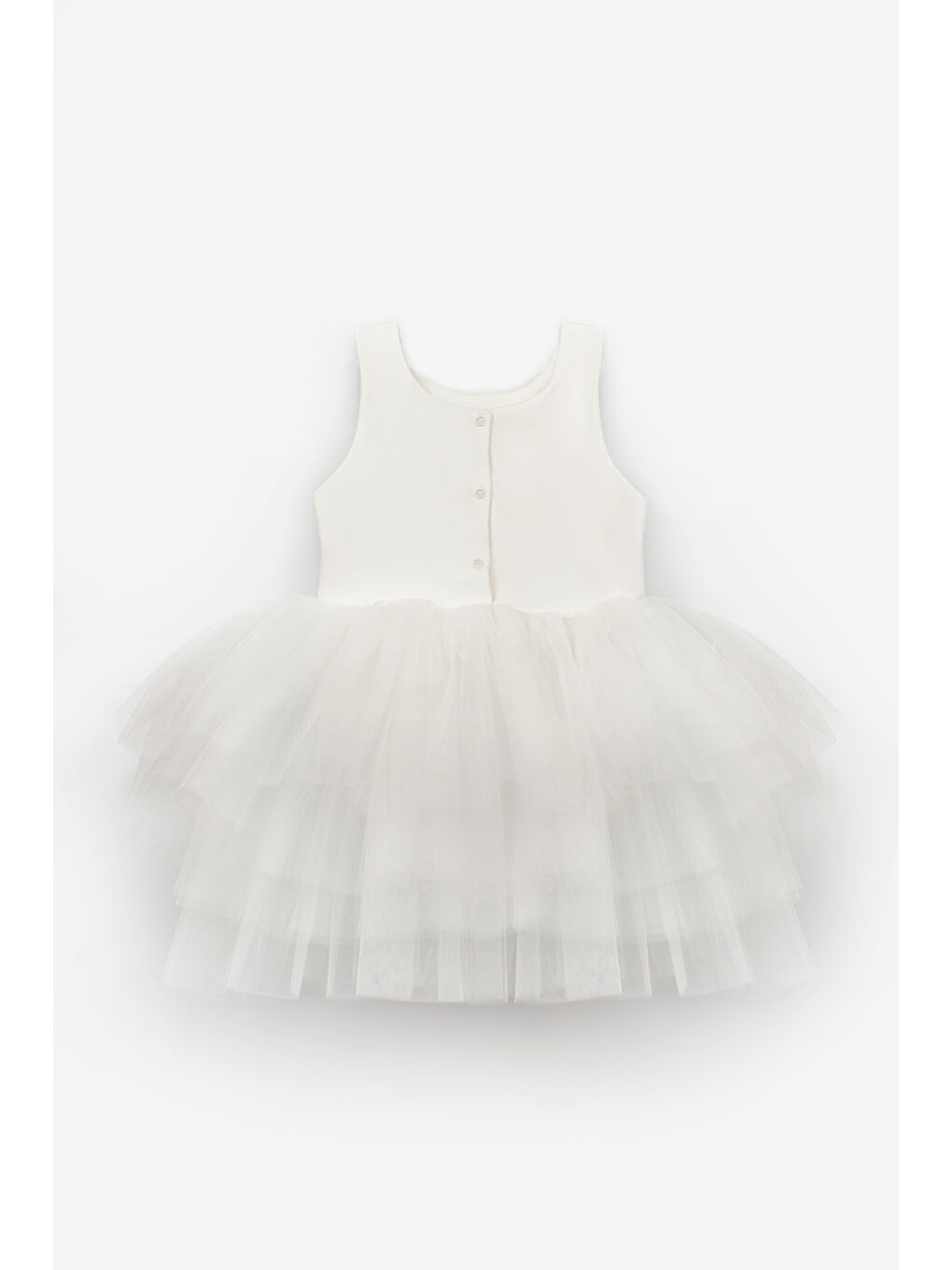 Ekru Tül Etekli Kız Bebek Balerin Elbise - Ines-1