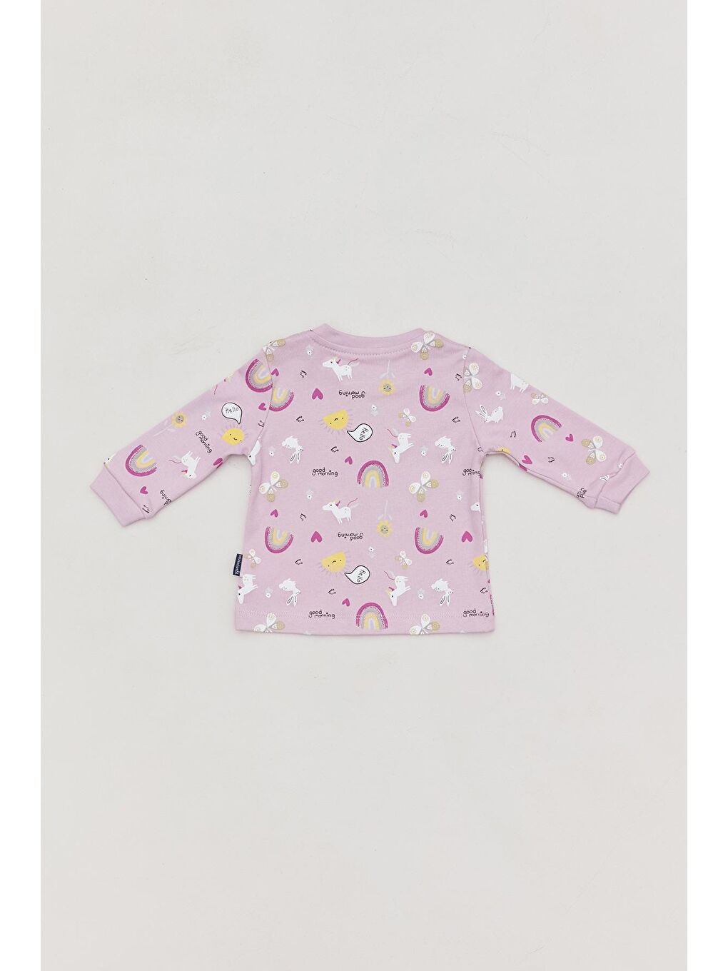 Pembe Baskılı Bisiklet Yakalı Kız Çocuk Body-1