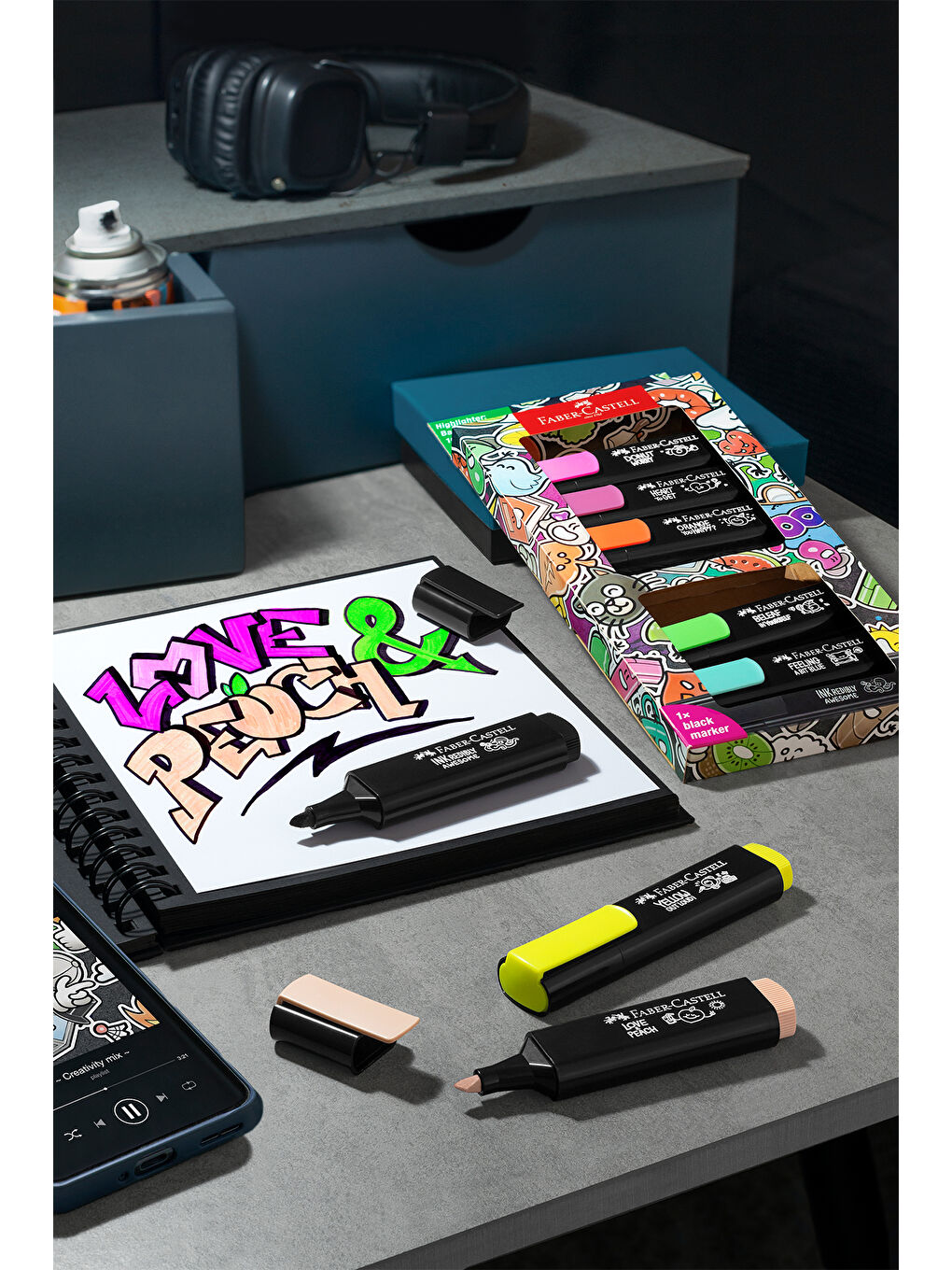 Graffiti Fosforlu Kalem Seti, 8’li, Su Bazlı Mürekkep, 3 Farklı Çizgi Kalınlığı, Dayanıklı Mürekkep-3