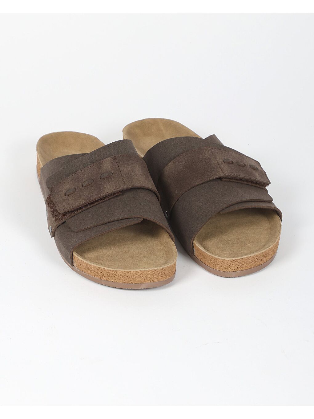 Kahverengi Erkek Yazlık Bant Detaylı Terlik - CRUZ-1