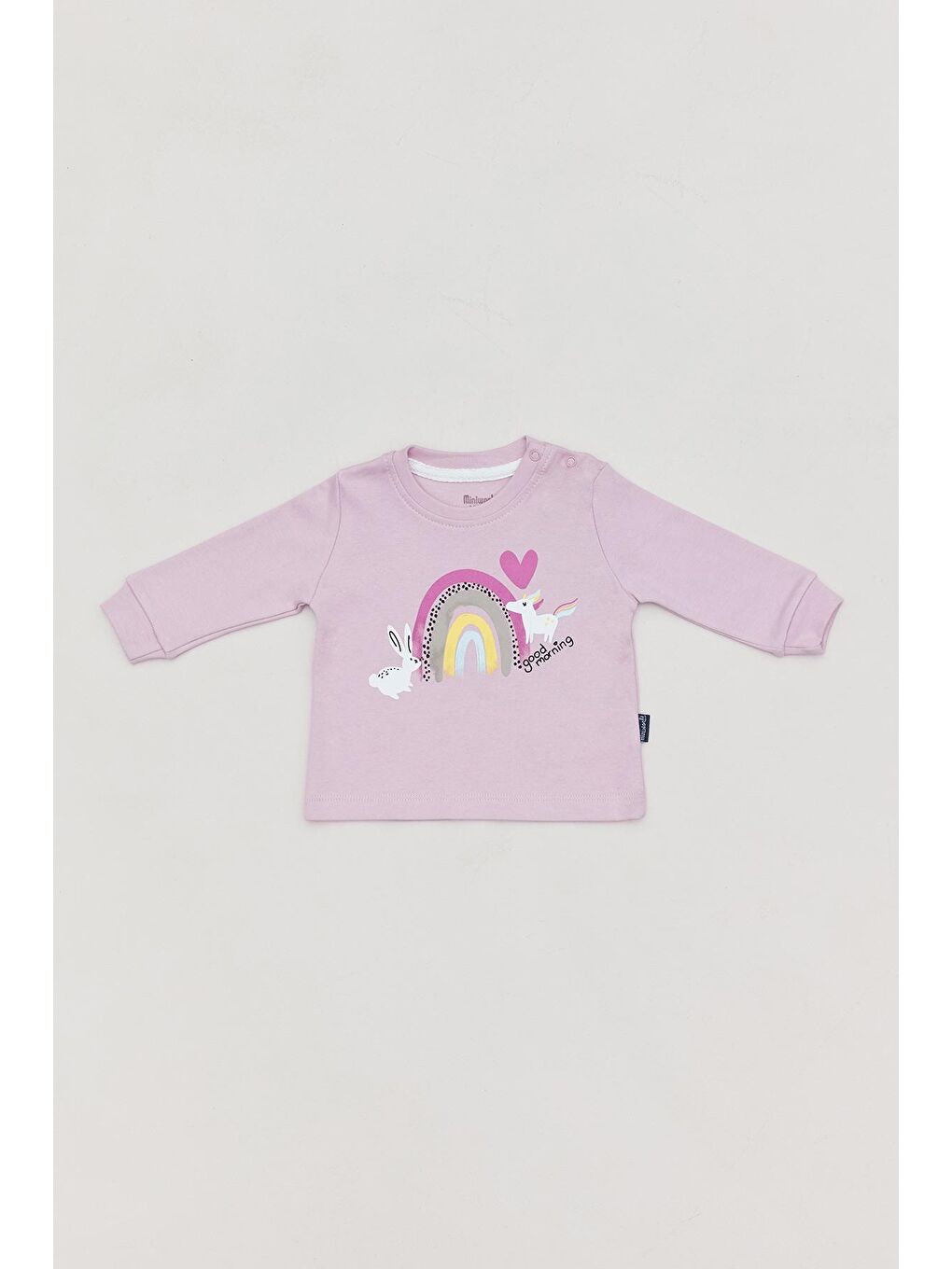 Lila Baskılı Bisiklet Yakalı Kız Çocuk Body