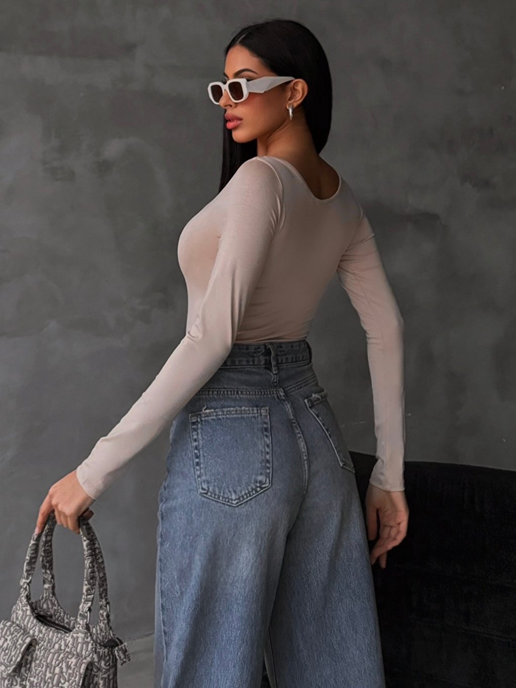 Ekru Kadın Krem Prenses Yaka Bluz-3