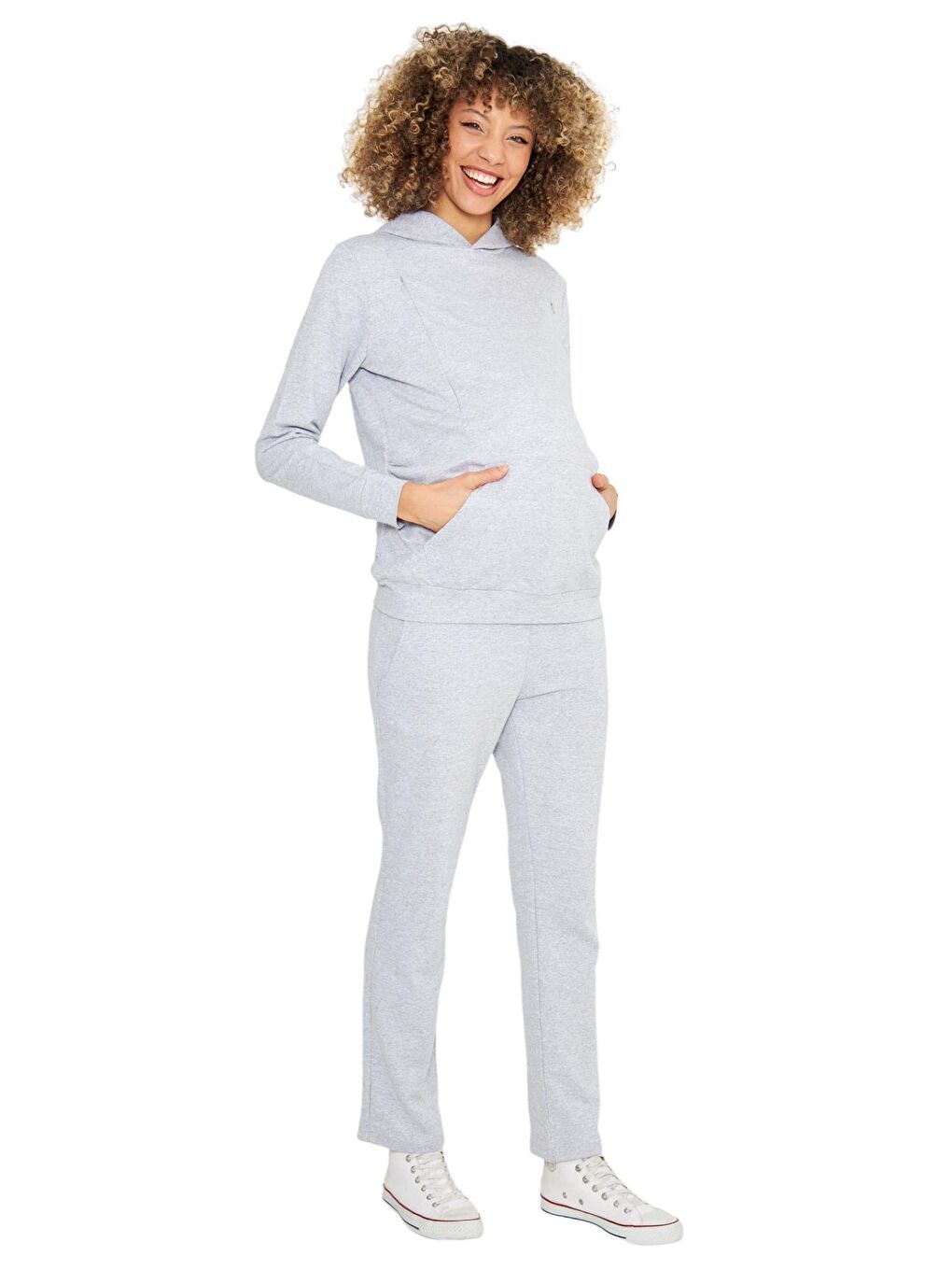 Gri Kadın Hamile Ve Emzirme Eşofman Takımı-1