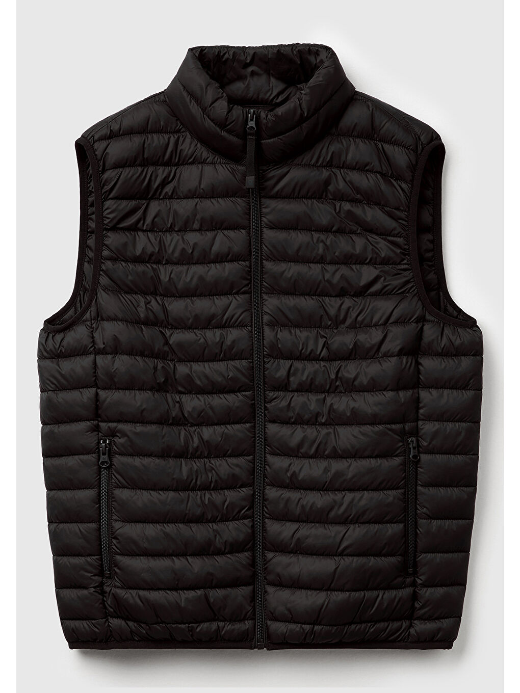 Erkek Siyah Polyester Dolgulu Regular Fit Yelek-1