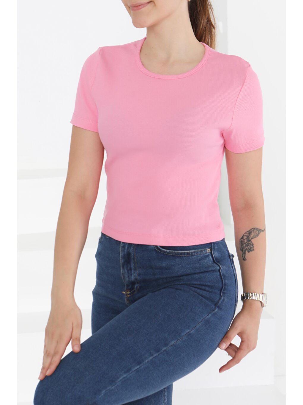 Kısa Kollu Body Pembe - 27418