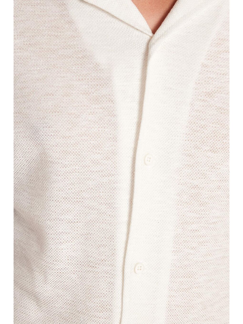 Erkek Relax Fit Rahat Kesim Apaş Yaka Liyosel Kumaş Yumuşak Doku Nefes Alan Rahat Beyaz Gömlek-2