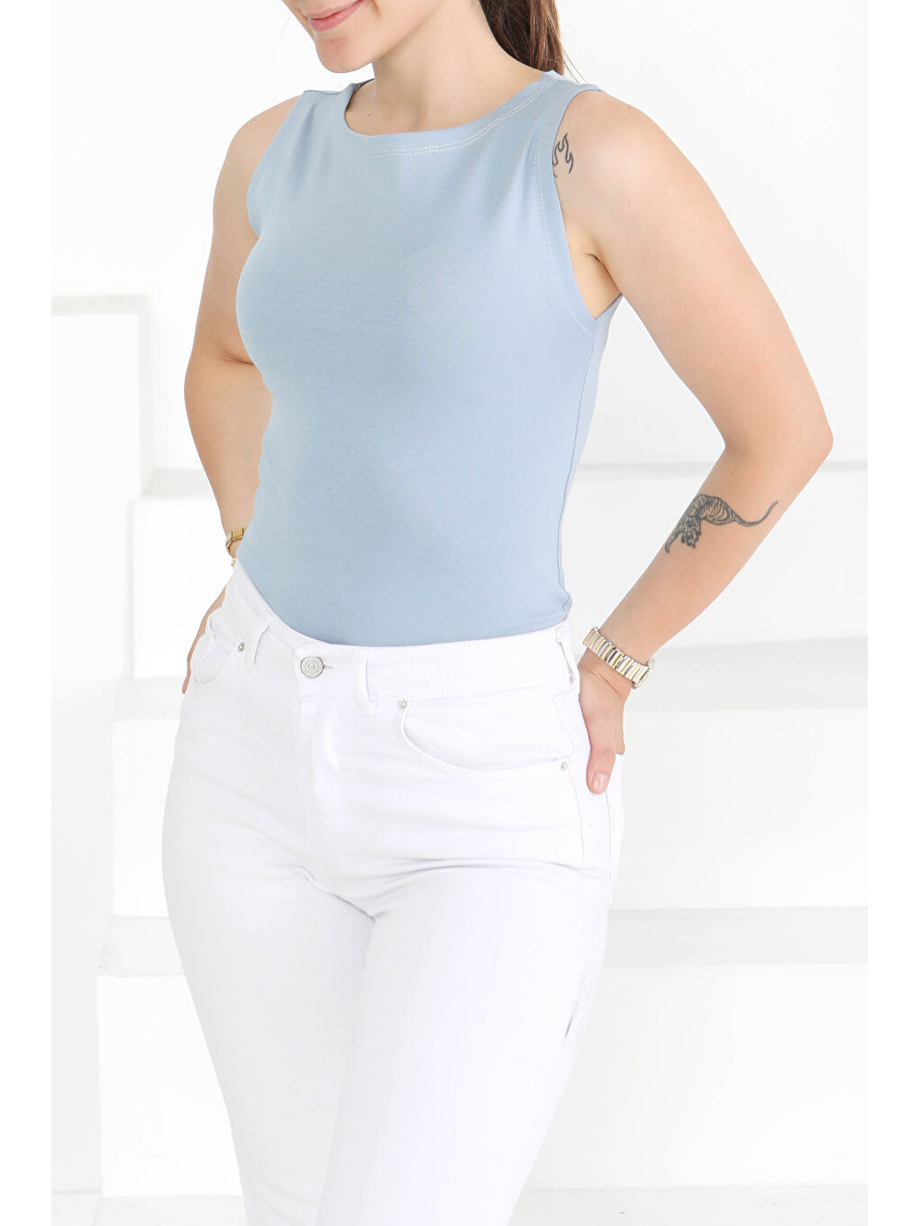 Sıfır Kol Bady Bebe Mavi - 27374-3