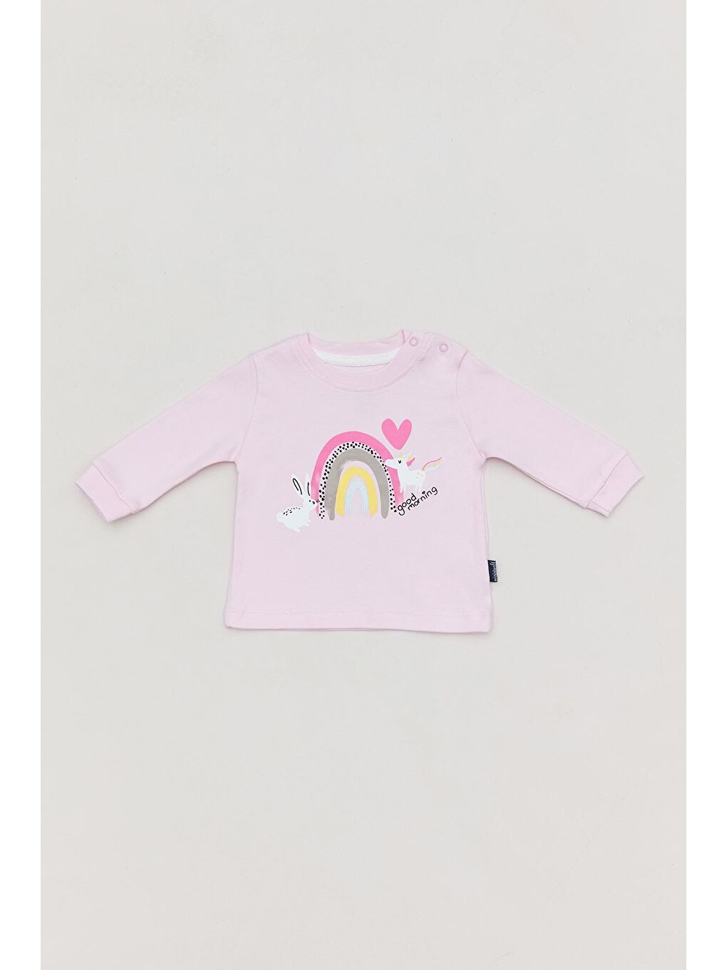 Pembe Baskılı Bisiklet Yakalı Kız Çocuk Body